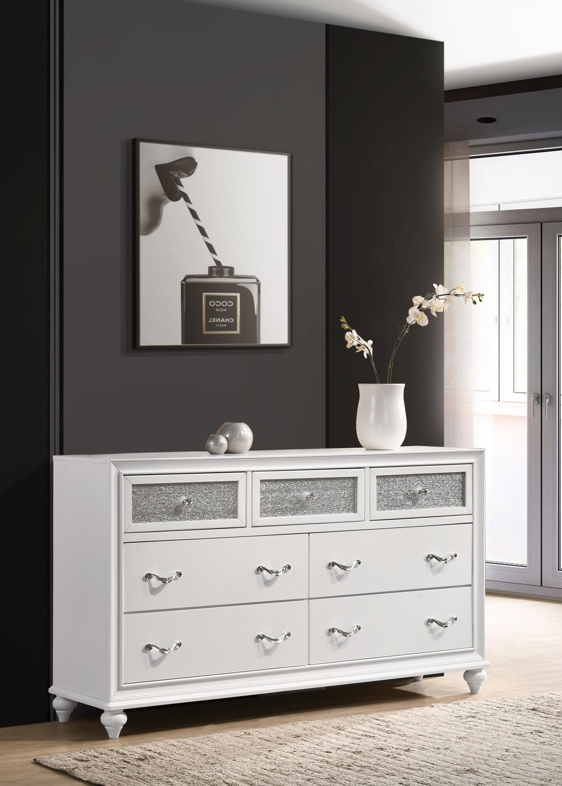 Barzini White 7-Drawer Dresser - 205893 - Bien Home Furniture & Electronics