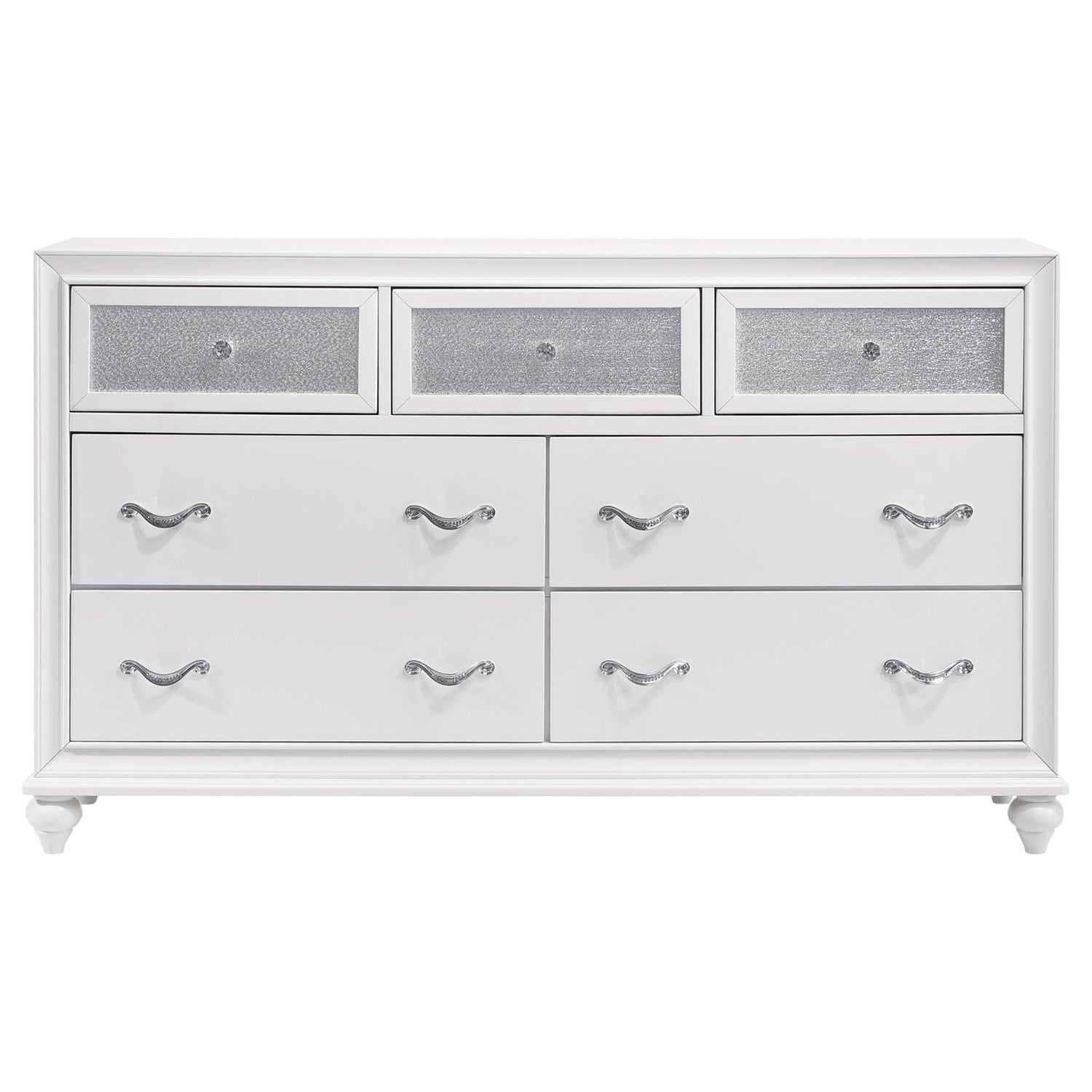 Barzini White 7-Drawer Dresser - 205893 - Bien Home Furniture & Electronics