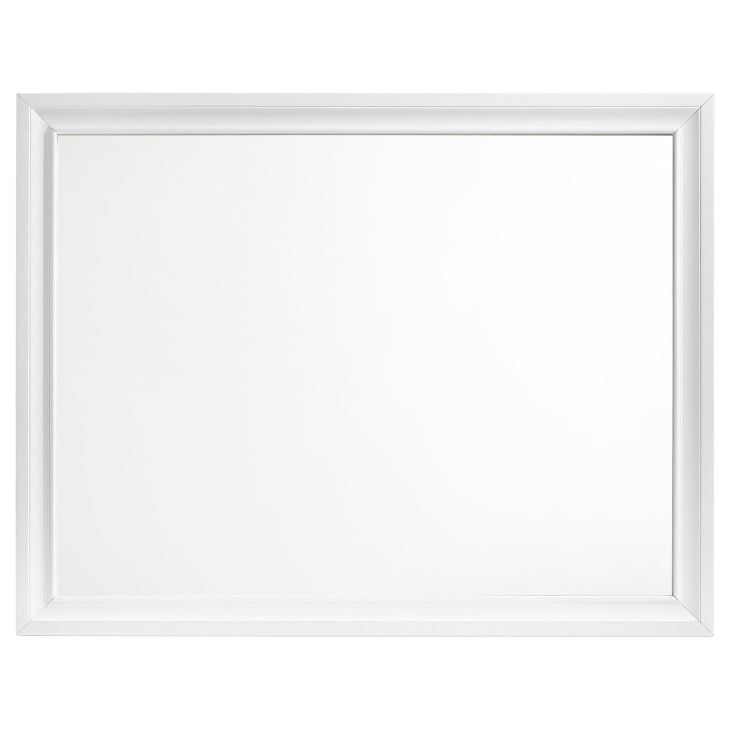 Barzini White Rectangle Dresser Mirror - 205894 - Bien Home Furniture & Electronics