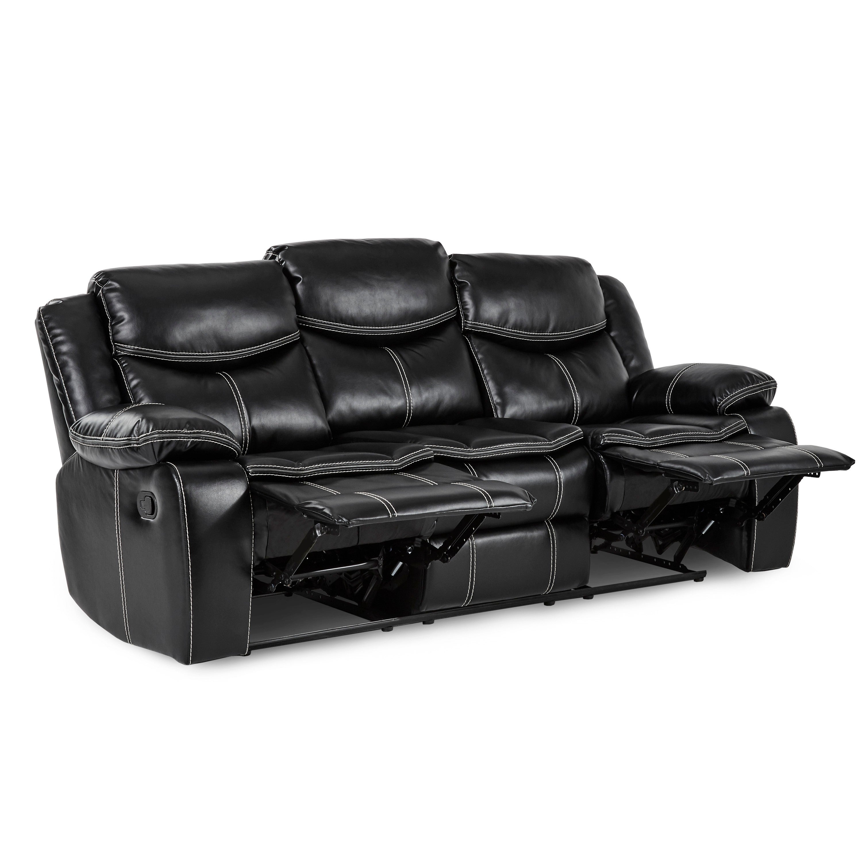 Bastrop Black Reclining Living Room Set - SET | 8230BLK-3 | 8230BLK-2 | 8230BLK-1 - Bien Home Furniture & Electronics