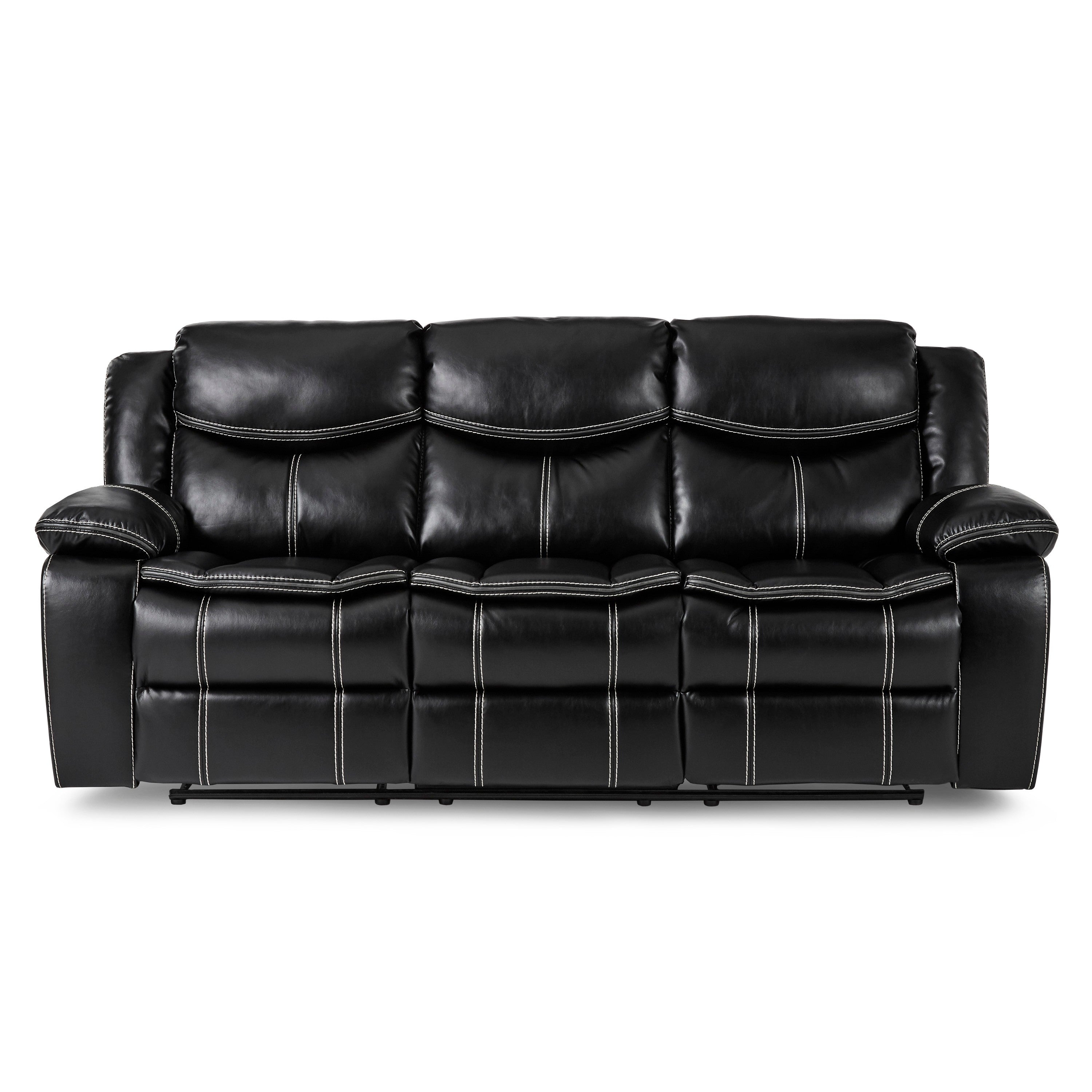 Bastrop Black Reclining Living Room Set - SET | 8230BLK-3 | 8230BLK-2 | 8230BLK-1 - Bien Home Furniture & Electronics