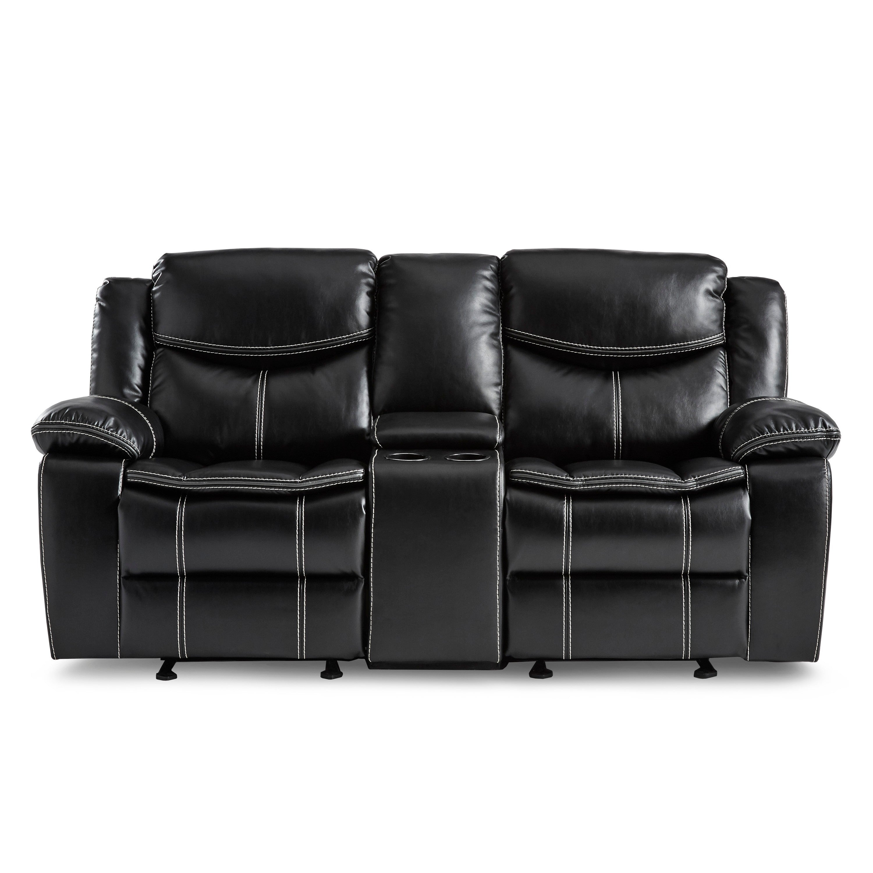 Bastrop Black Reclining Living Room Set - SET | 8230BLK-3 | 8230BLK-2 | 8230BLK-1 - Bien Home Furniture & Electronics