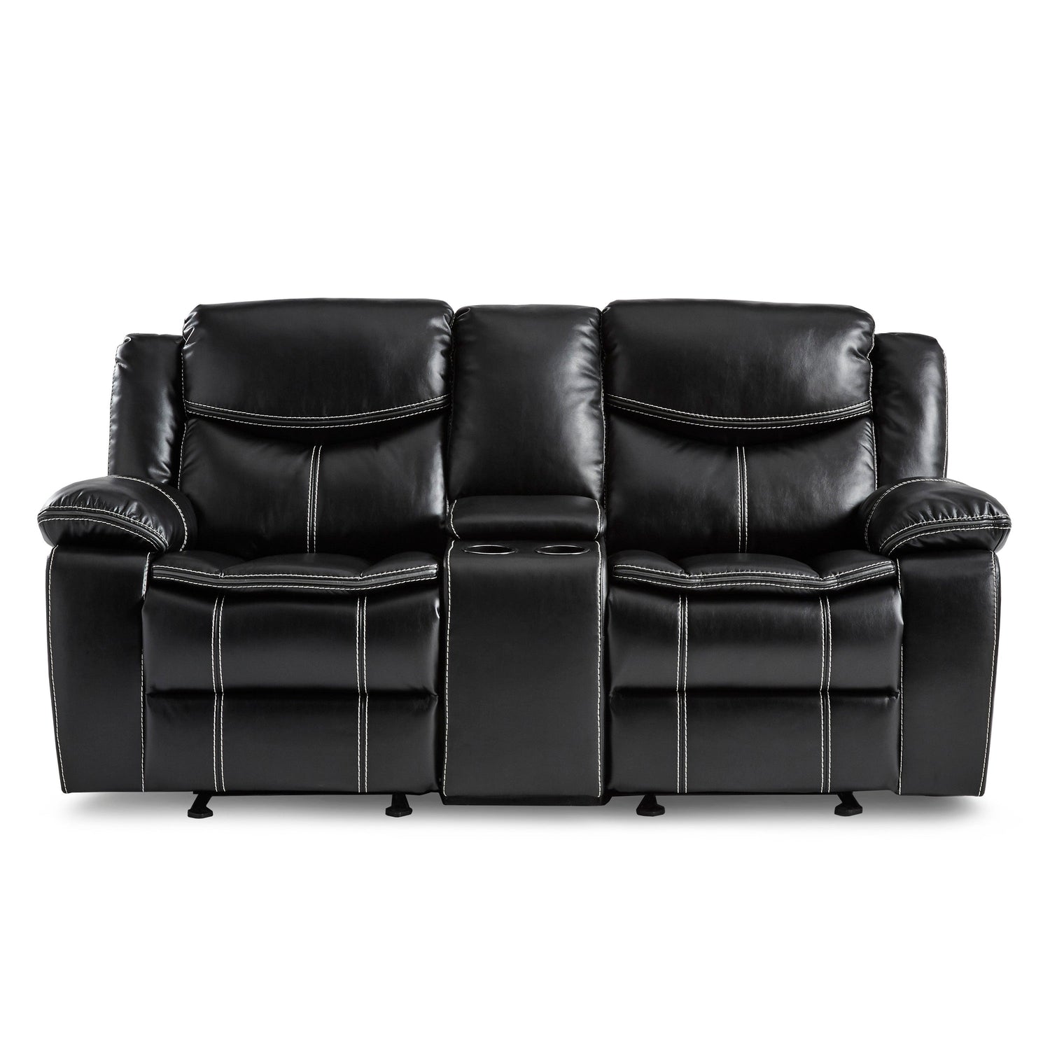 Bastrop Black Reclining Loveseat - 8230BLK-2 - Bien Home Furniture & Electronics