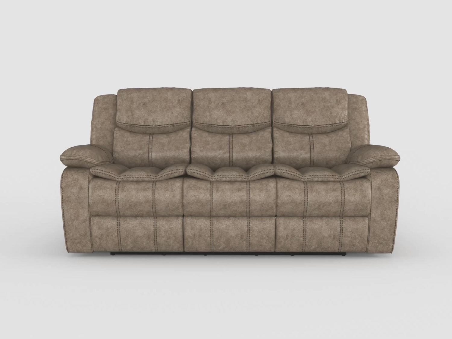 Bastrop Brown Fabric Double Reclining Sofa - 8230FBR-3 - Bien Home Furniture & Electronics
