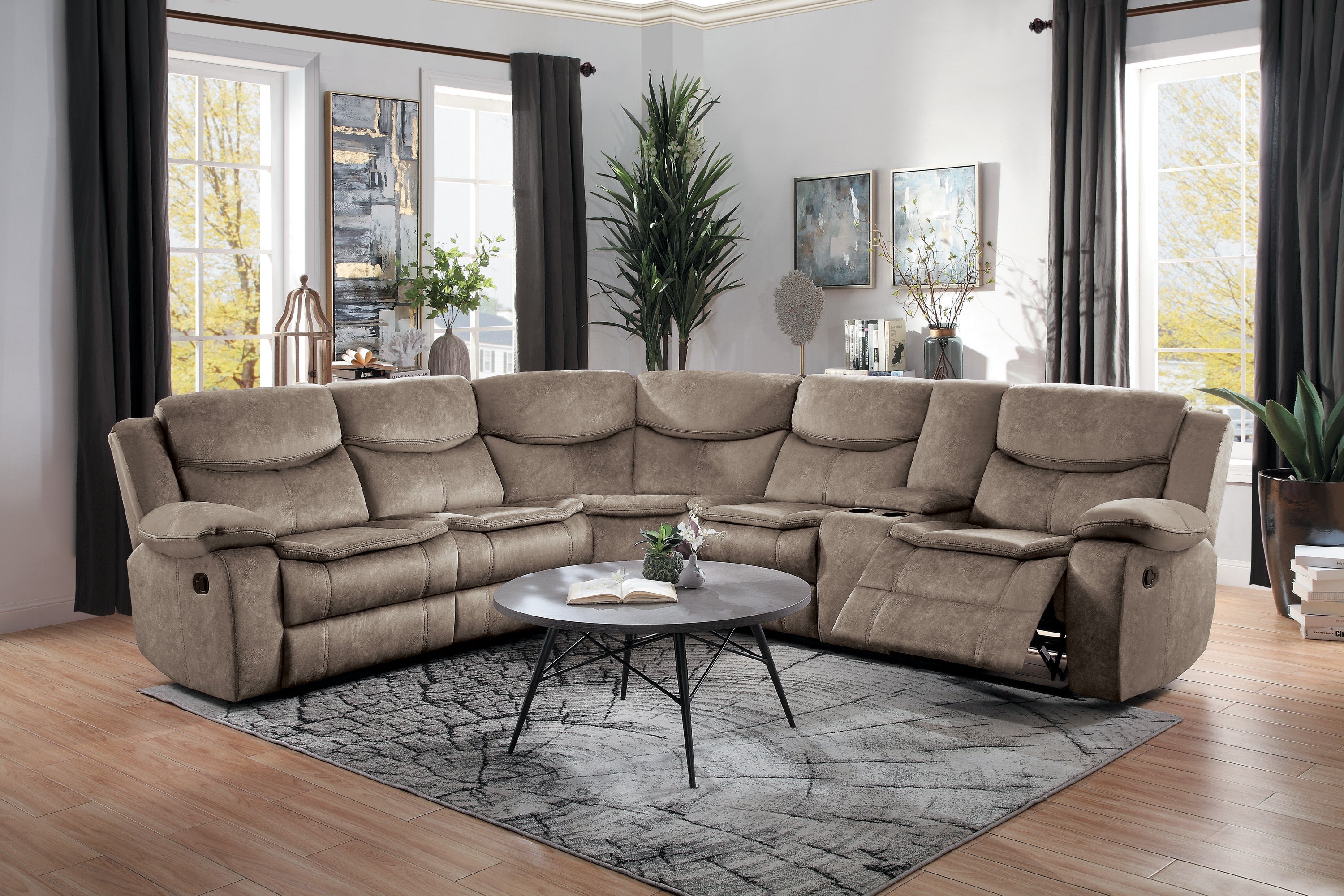 Bastrop Brown Microfiber Sectional - 8230FBR*SC - Bien Home Furniture & Electronics