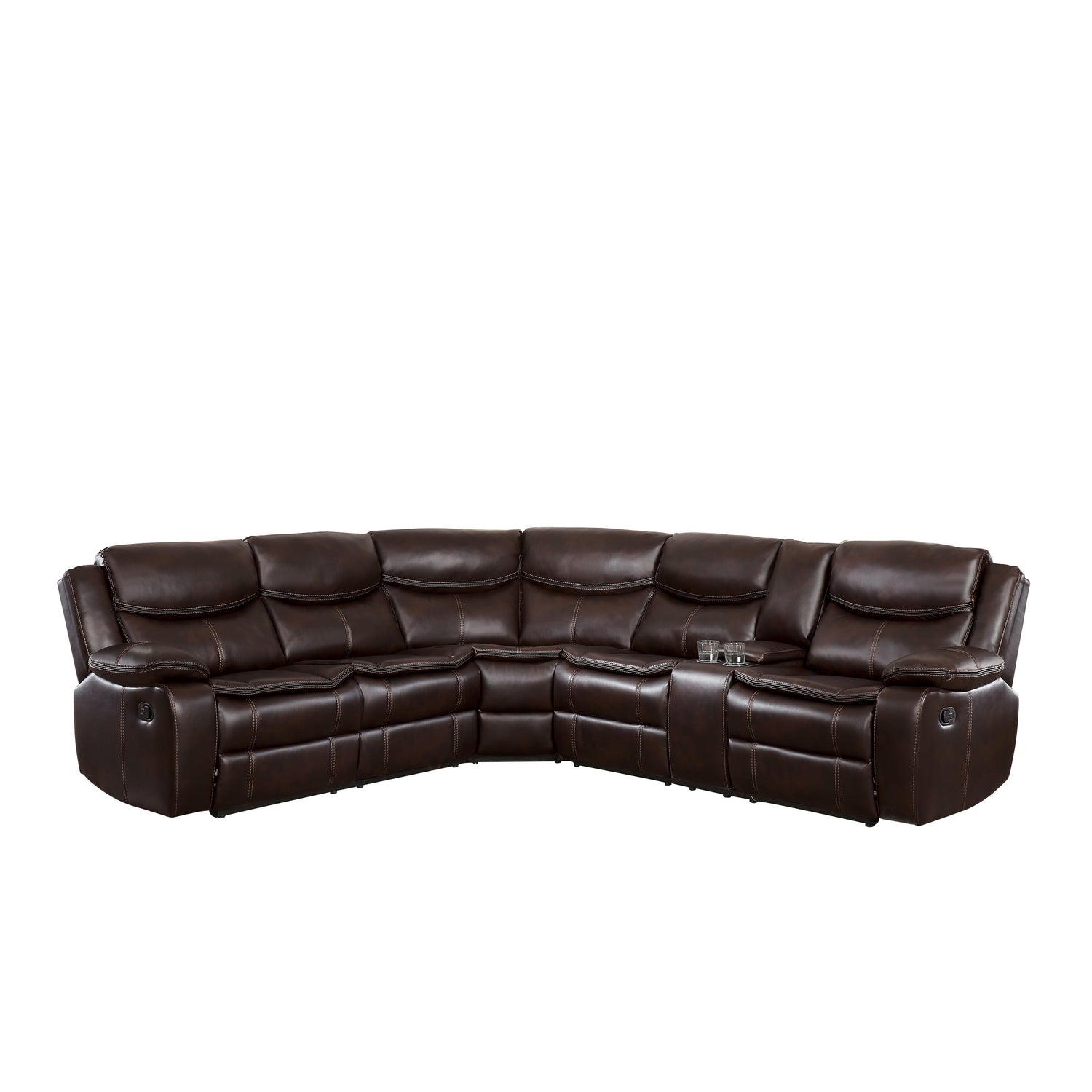 Bastrop Brown Reclining Sectional - SET | 8230BRW-2L | 8230BRW-2RCN | 8230BRW-CR - Bien Home Furniture & Electronics