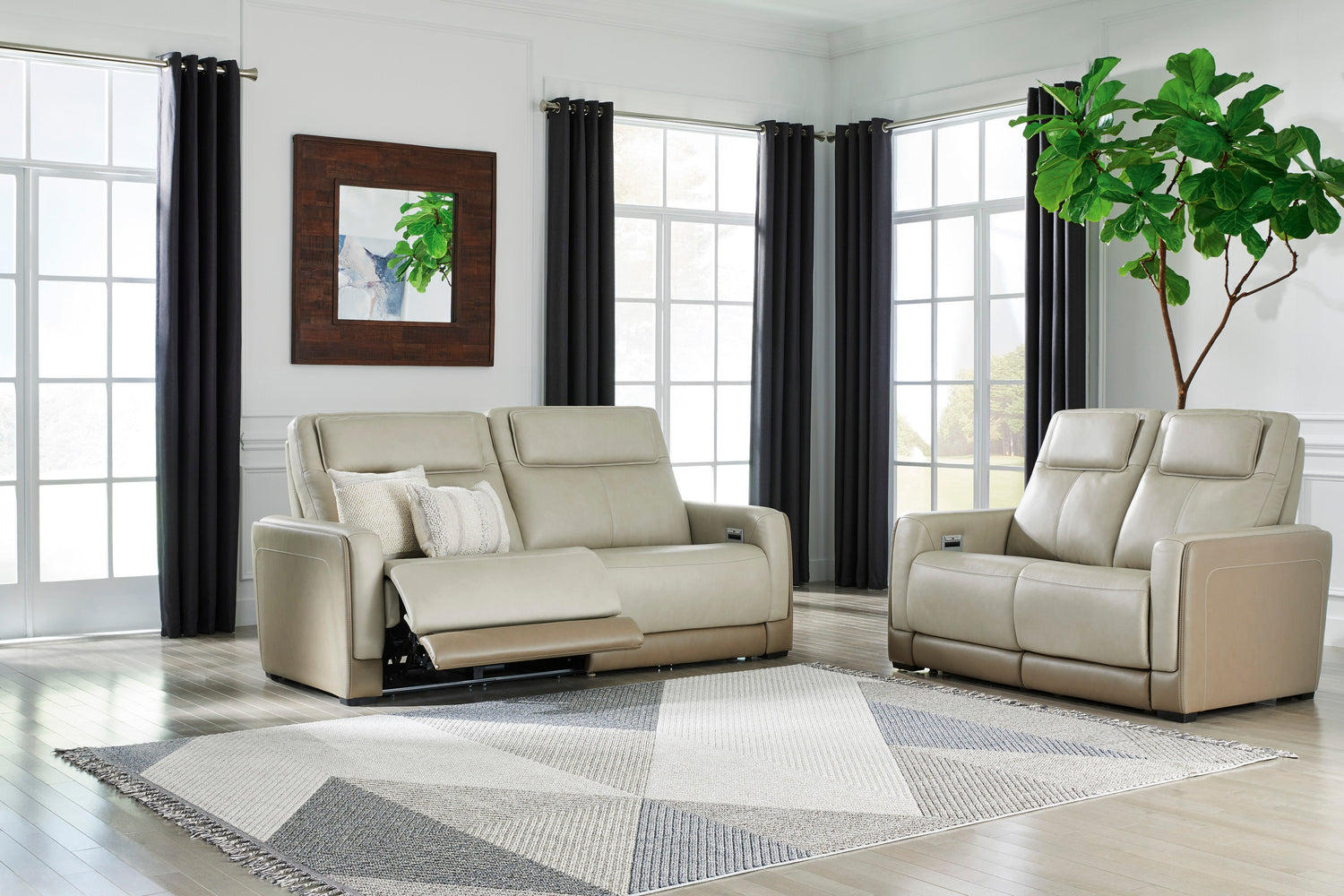 Battleville Almond Power Reclining Living Room Set - SET | U3070547 | U3070514 | U3070513 - Bien Home Furniture & Electronics