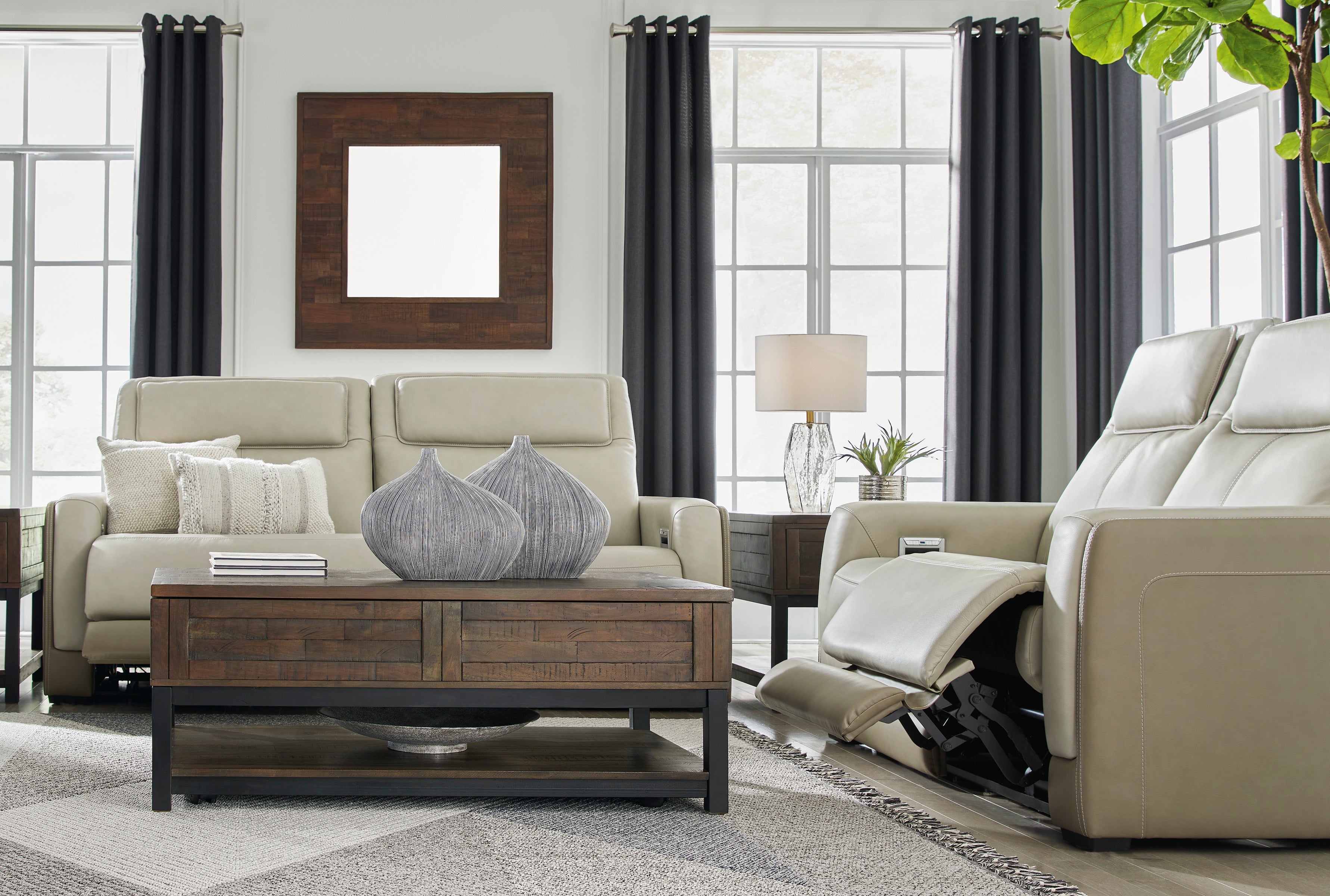 Battleville Almond Power Reclining Living Room Set - SET | U3070547 | U3070514 | U3070513 - Bien Home Furniture & Electronics