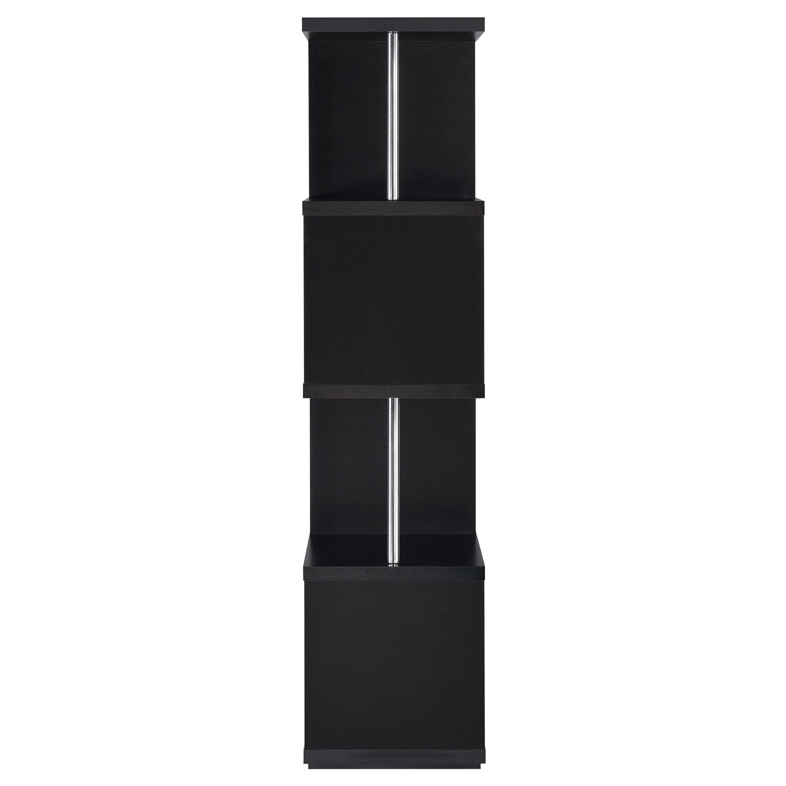 Baxter Black/Chrome 4-Shelf Bookcase - 801419 - Bien Home Furniture & Electronics