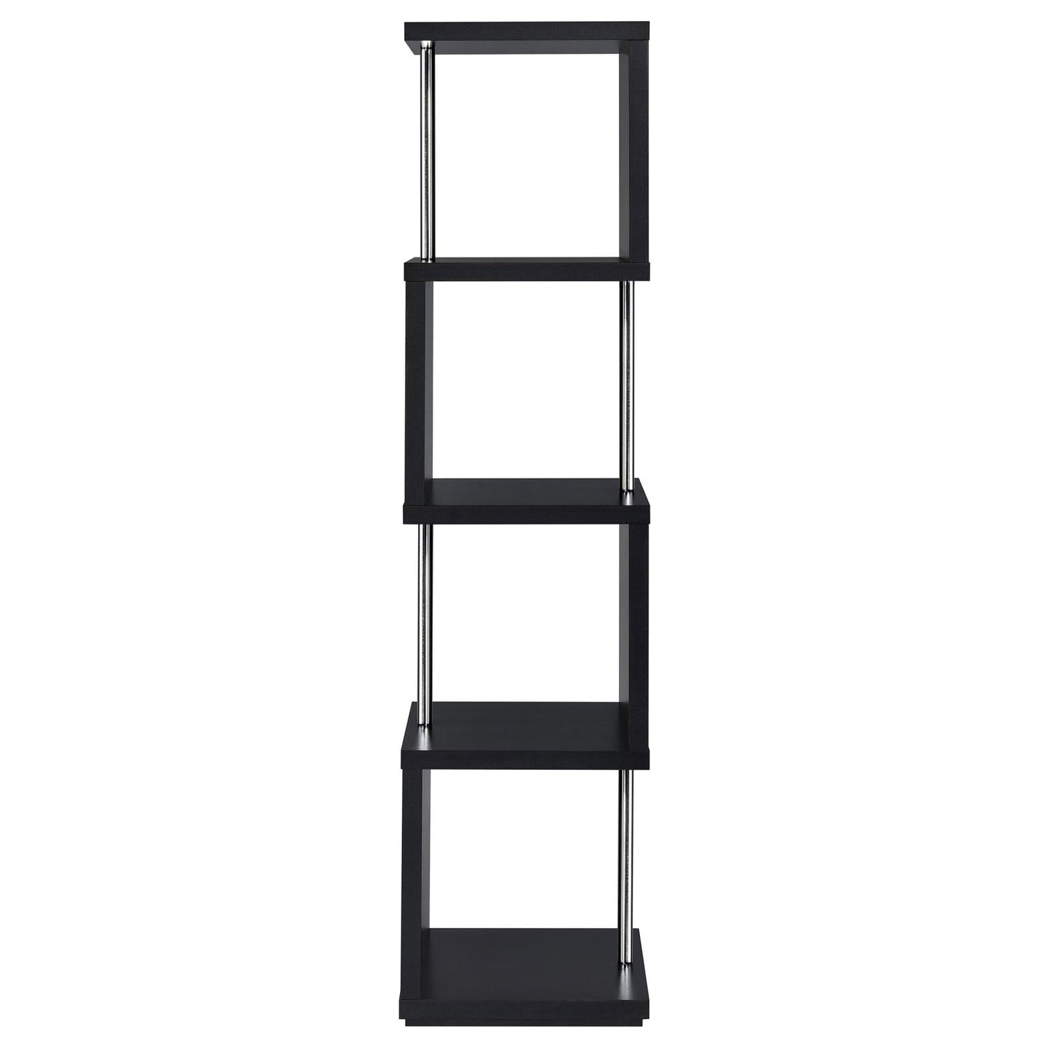 Baxter Black/Chrome 4-Shelf Bookcase - 801419 - Bien Home Furniture & Electronics