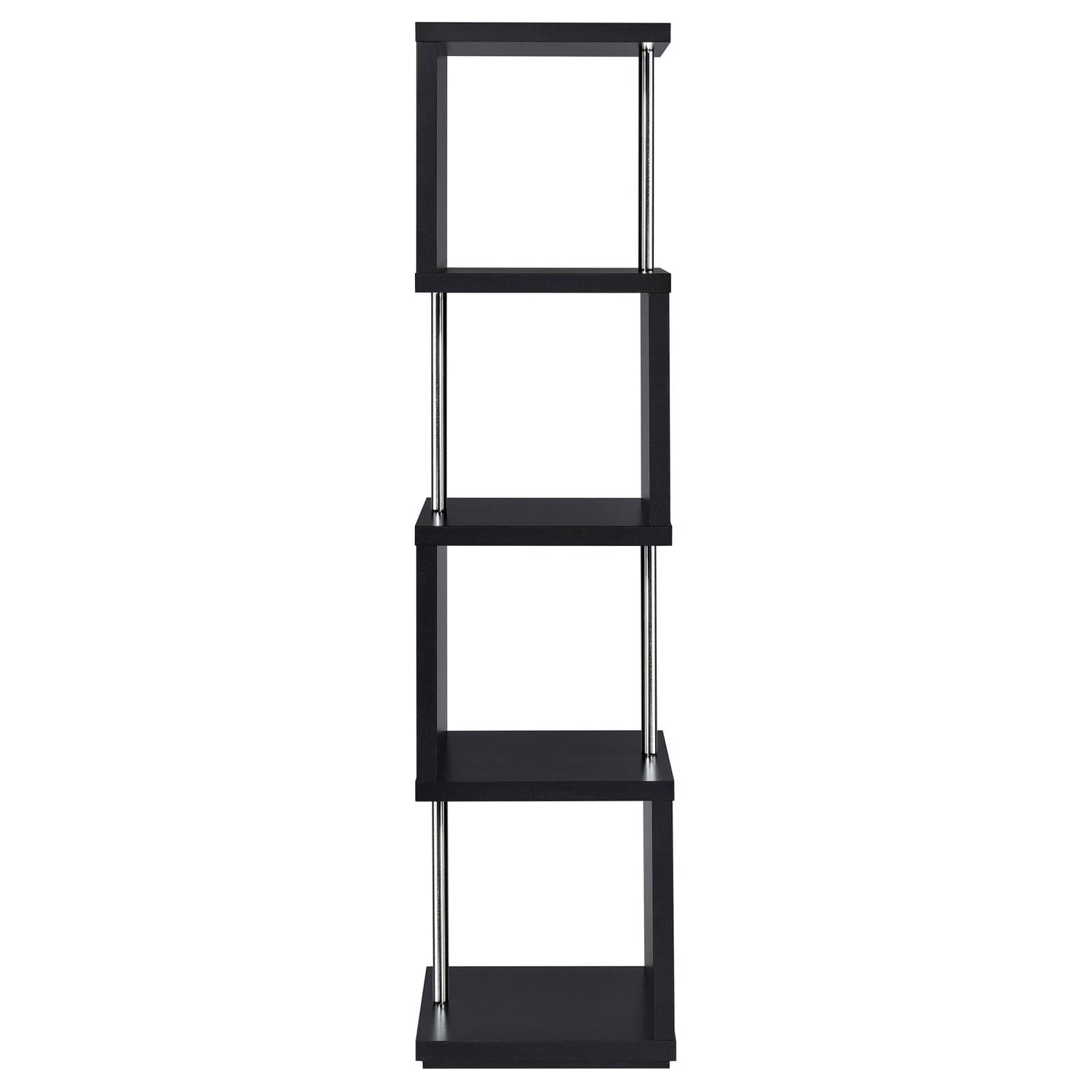 Baxter Black/Chrome 4-Shelf Bookcase - 801419 - Bien Home Furniture & Electronics