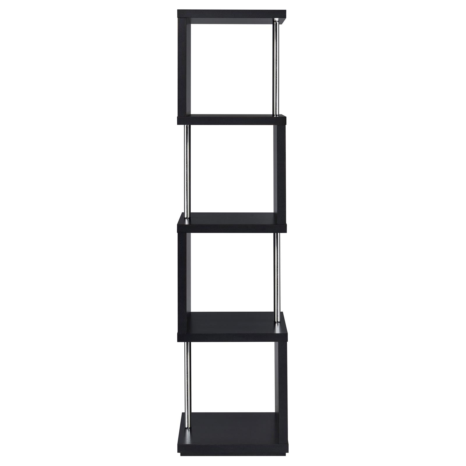 Baxter Black/Chrome 4-Shelf Bookcase - 801419 - Bien Home Furniture &amp; Electronics