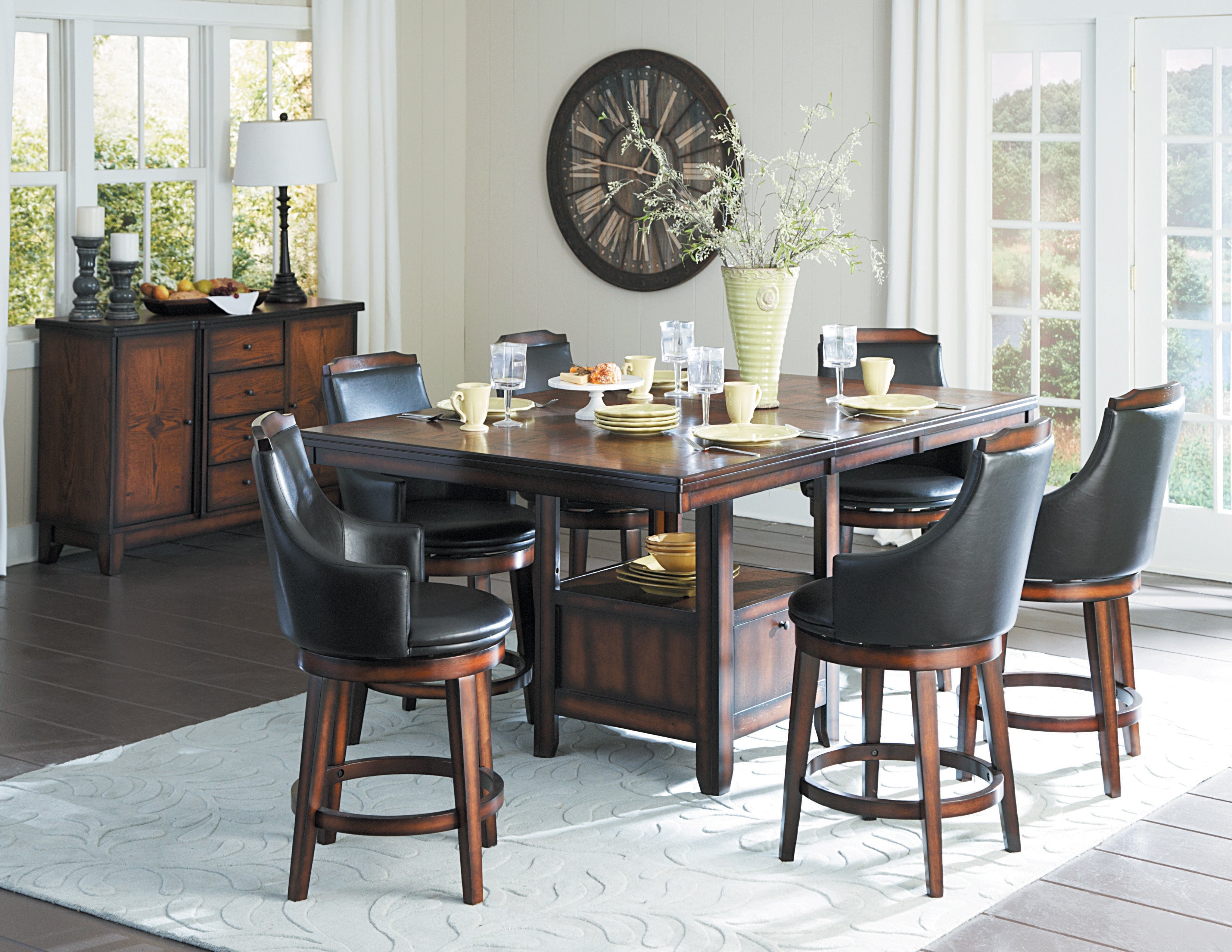 Bayshore Brown Swivel Counter Height Chair, Set of 2 - 5447-24S - Bien Home Furniture & Electronics