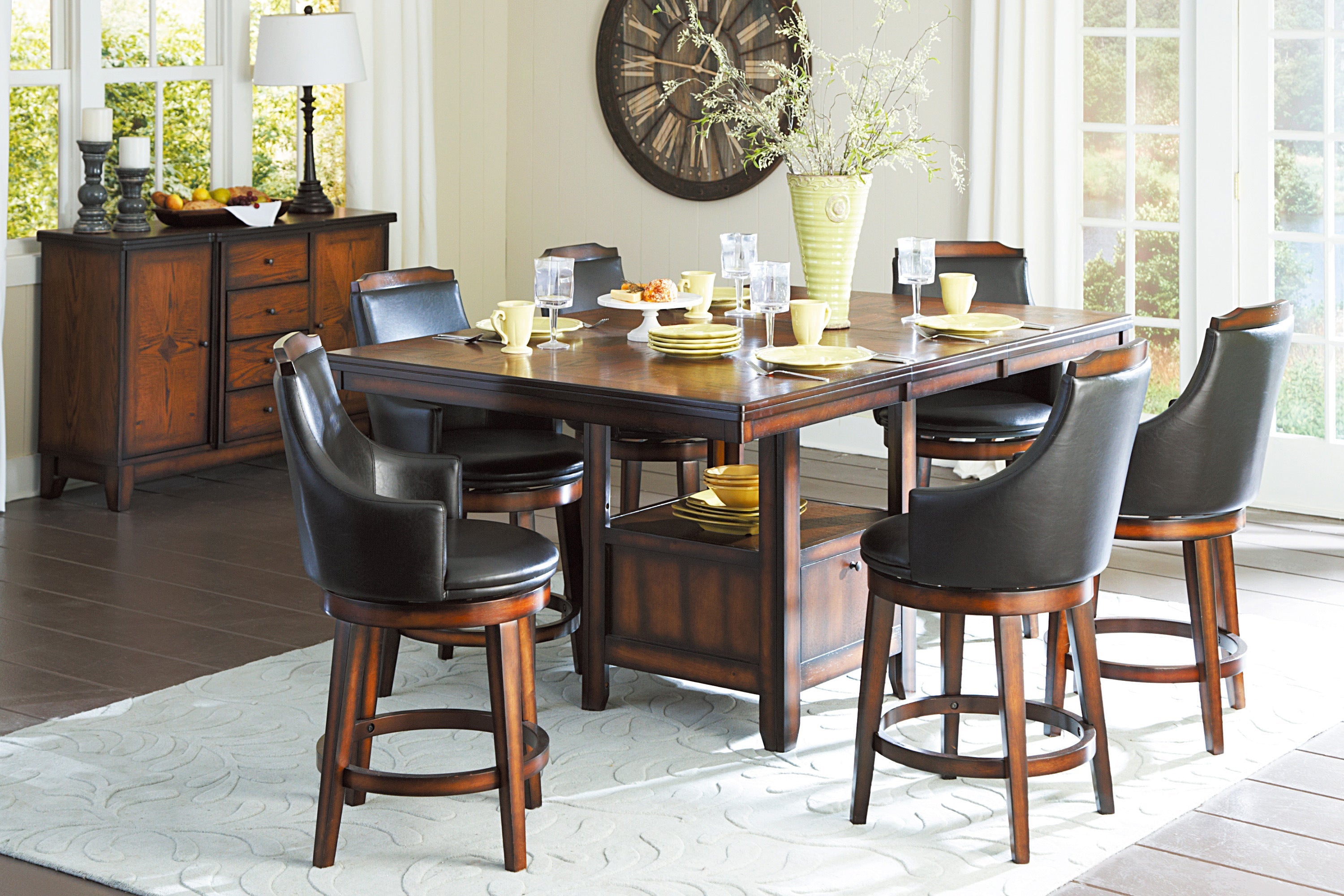 Bayshore Brown Swivel Pub Height Chair, Set of 2 - 5447-29S - Bien Home Furniture & Electronics