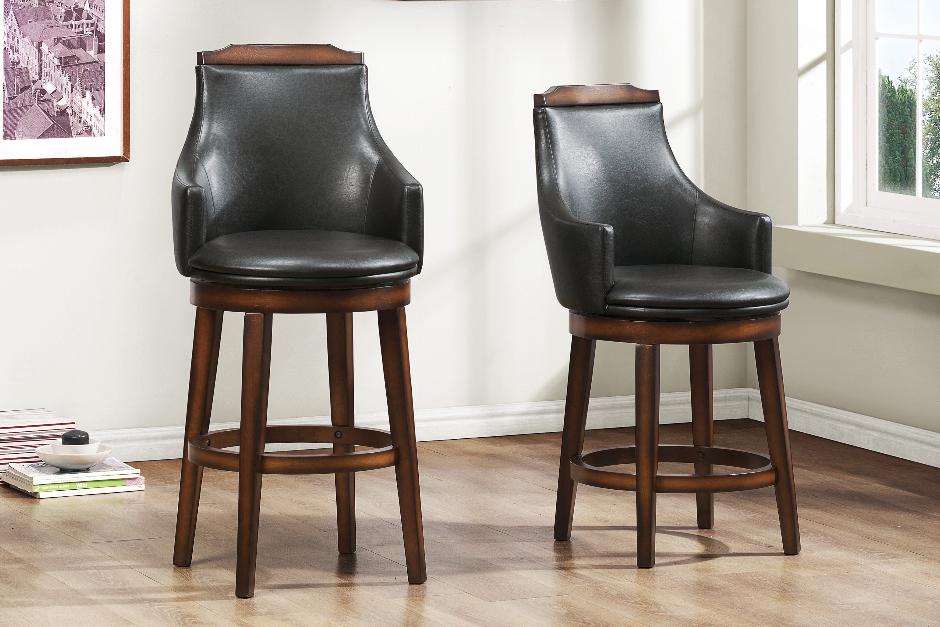 Bayshore Brown Swivel Pub Height Chair, Set of 2 - 5447-29S - Bien Home Furniture &amp; Electronics