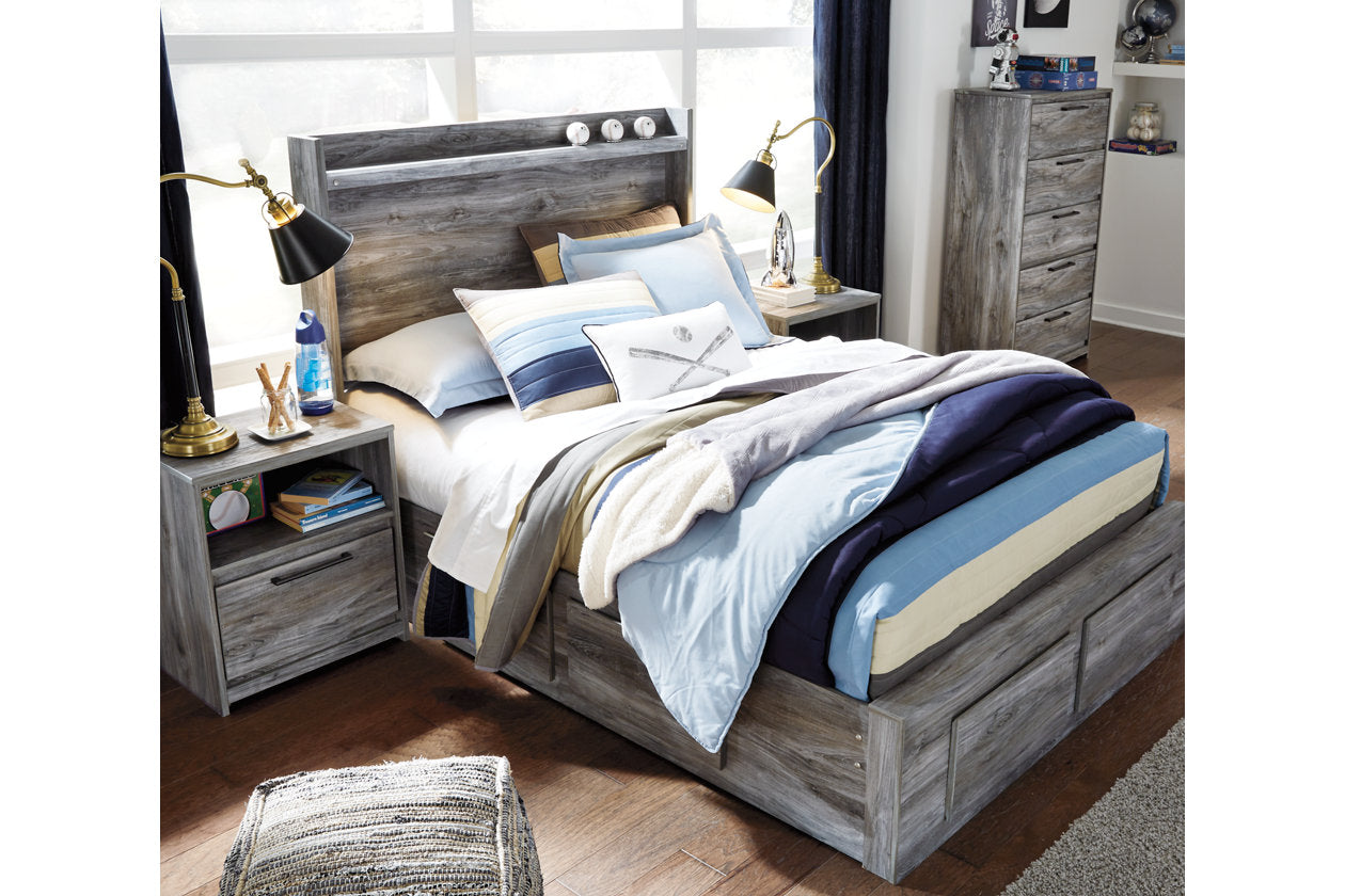 Baystorm Gray Full Panel Bed with 4 Storage Drawers - SET | B100-12 | B221-50 | B221-84S | B221-87 | B221-89 - Bien Home Furniture & Electronics