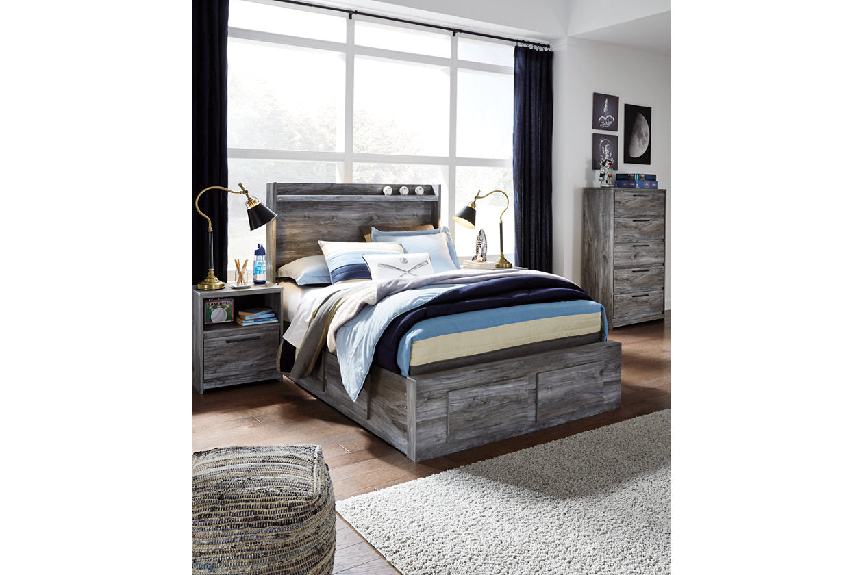 Baystorm Gray Full Panel Bed with 6 Storage Drawers - SET | B100-12 | B221-50(2) | B221-84S | B221-87 - Bien Home Furniture & Electronics