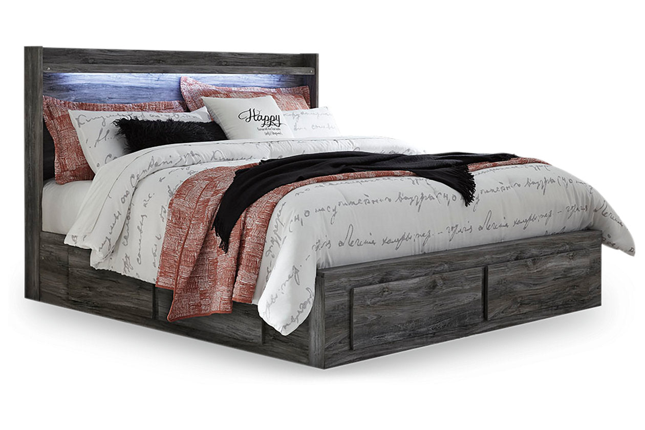 Baystorm Gray King Panel Bed with 6 Storage Drawers - SET | B100-14 | B221-56S | B221-58 | B221-60(2) - Bien Home Furniture & Electronics