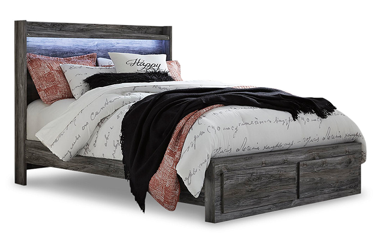 Baystorm Gray Queen Panel Bed with 2 Storage Drawers - SET | B100-13 | B221-54S | B221-57 | B221-95 - Bien Home Furniture & Electronics