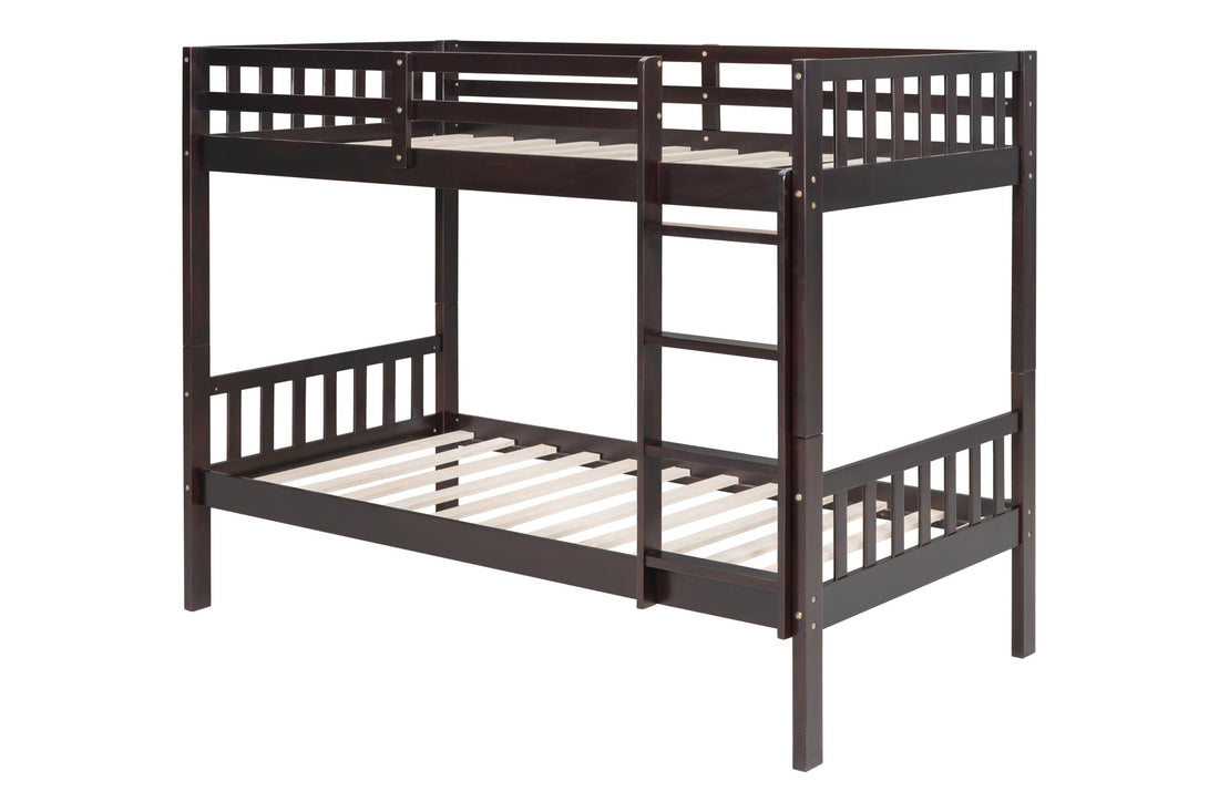 BB10 Twin/Twin Bunk Bed Espresso - BB10 ESPRESSO - Bien Home Furniture & Electronics