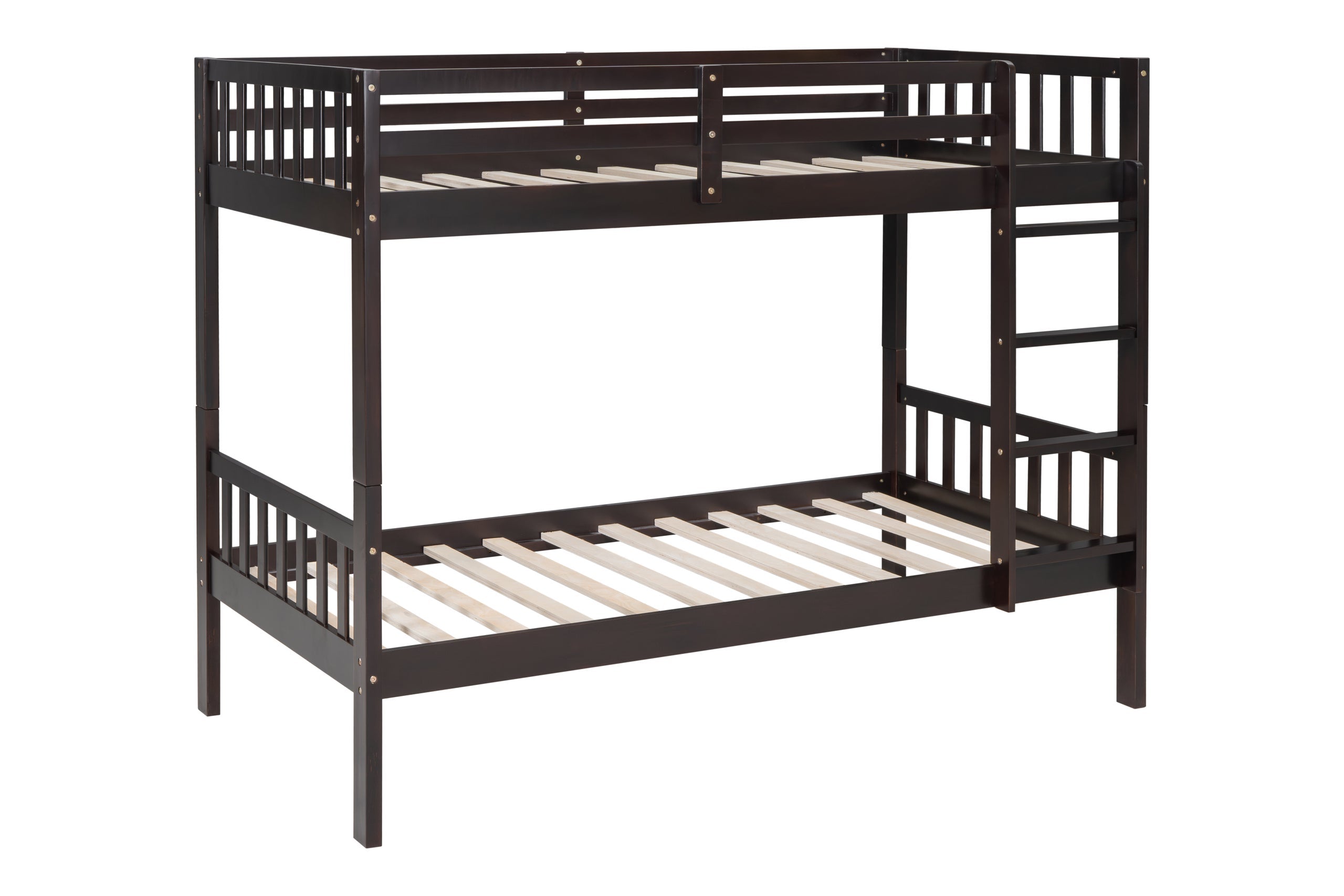 BB10 Twin/Twin Bunk Bed Espresso - BB10 ESPRESSO - Bien Home Furniture & Electronics