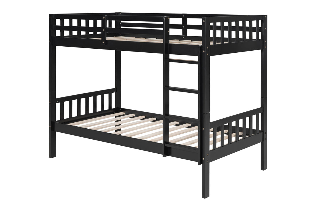 BB12 Twin/Twin Bunk Bed Black - BB12 BLACK - Bien Home Furniture & Electronics
