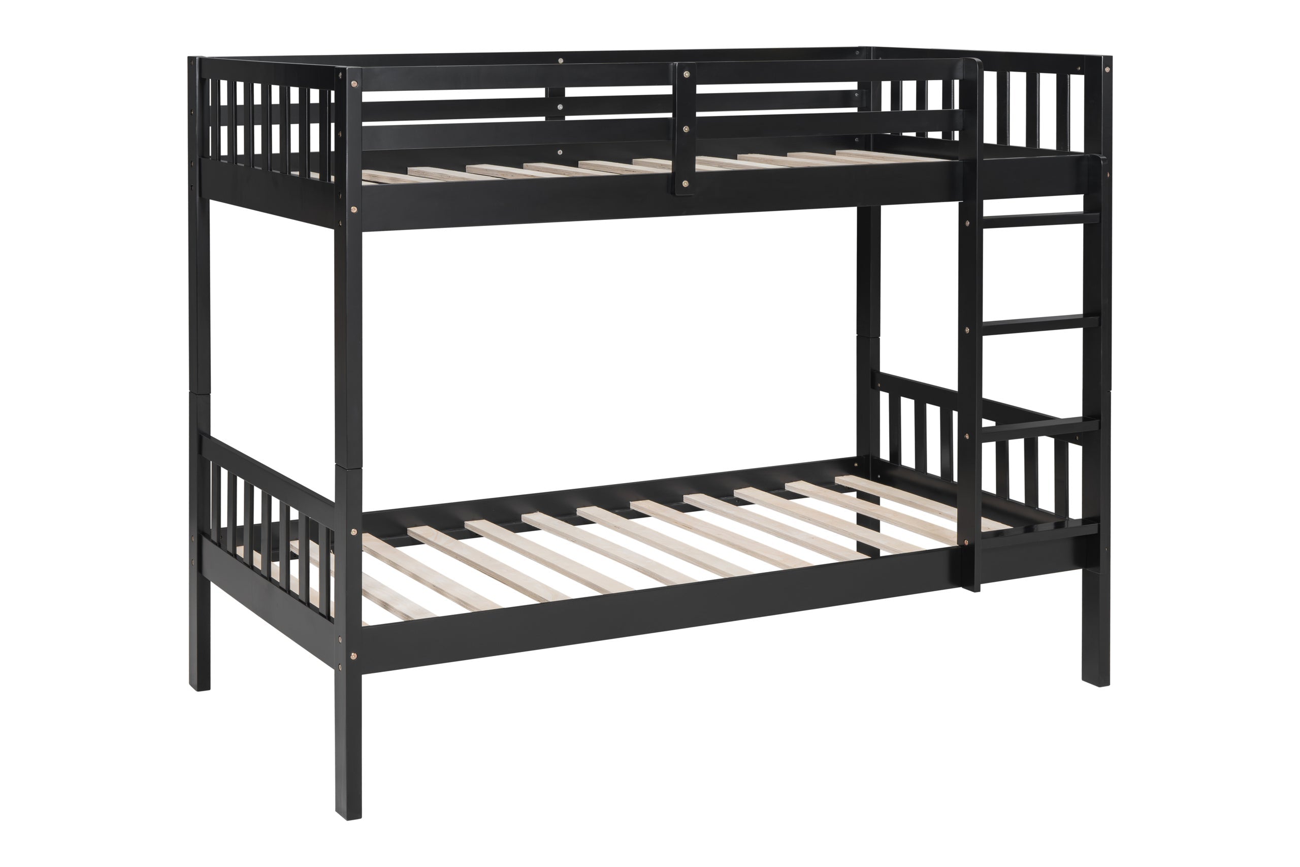 BB12 Twin/Twin Bunk Bed Black - BB12 BLACK - Bien Home Furniture & Electronics