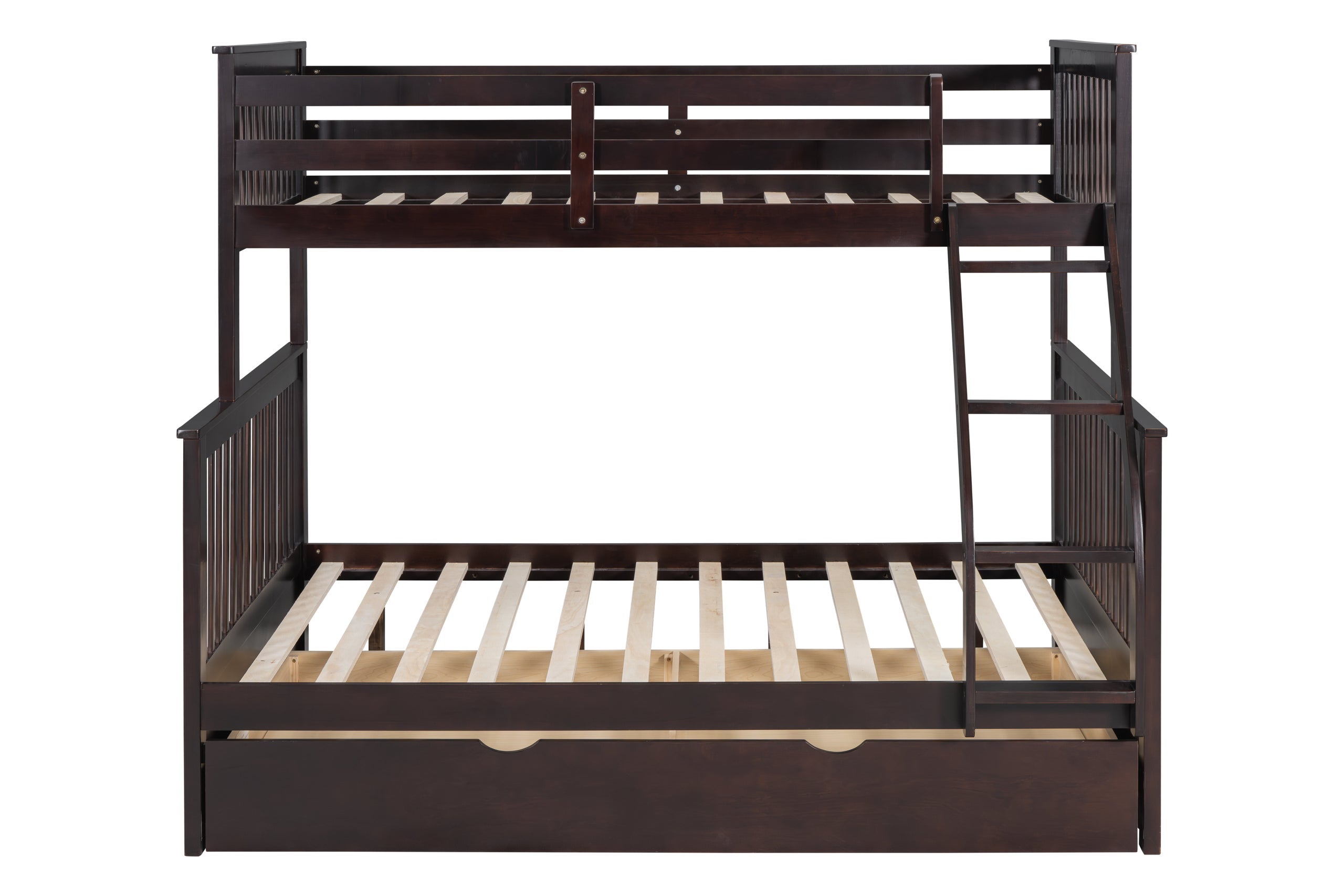 BB20 Twin/Full Bunk Bed w/Twin Trundle Espresso - BB20 ESPRESSO - Bien Home Furniture & Electronics