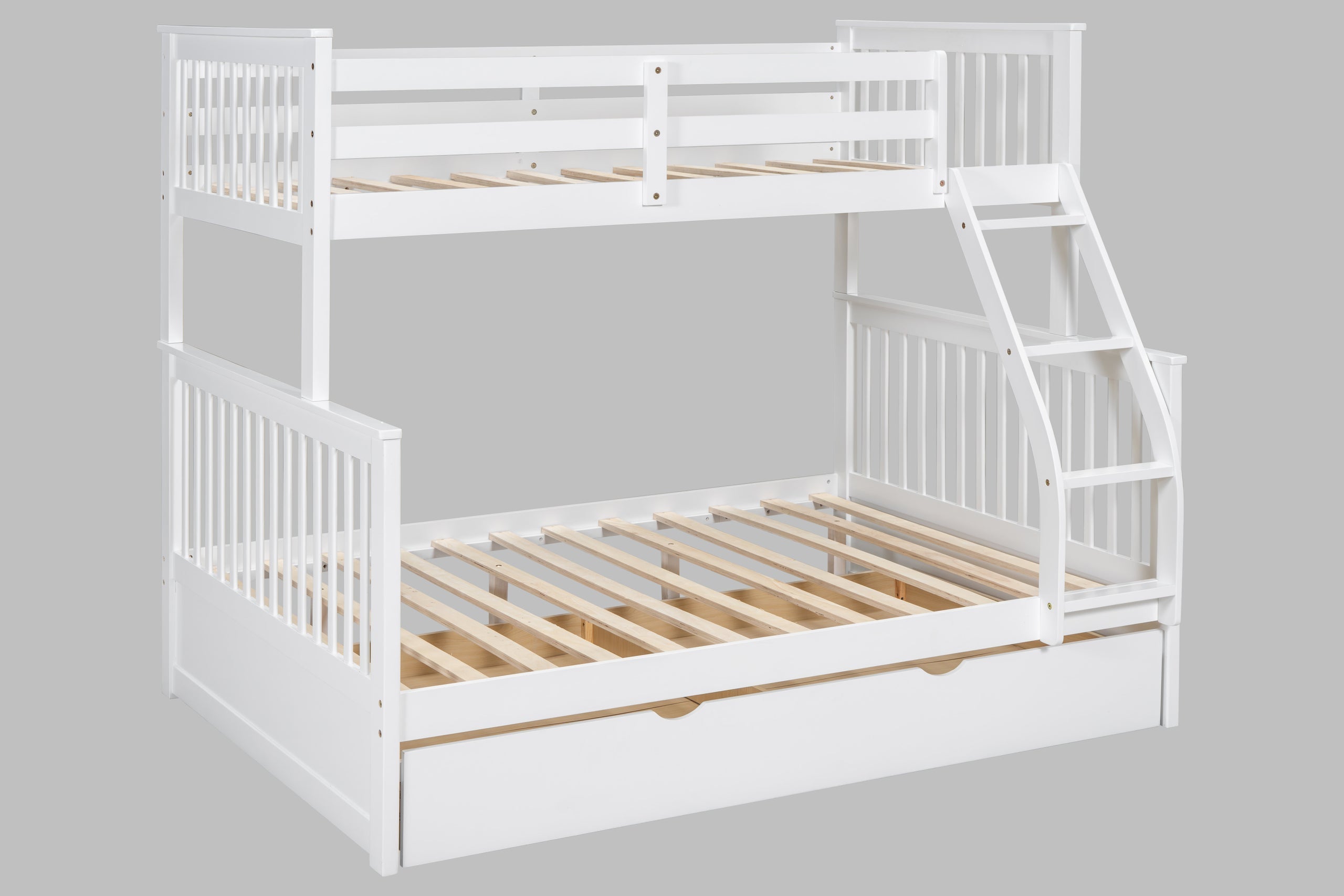 BB21 Twin/Full Bunk Bed w/Twin Trundle White - BB21 WHITE - Bien Home Furniture & Electronics