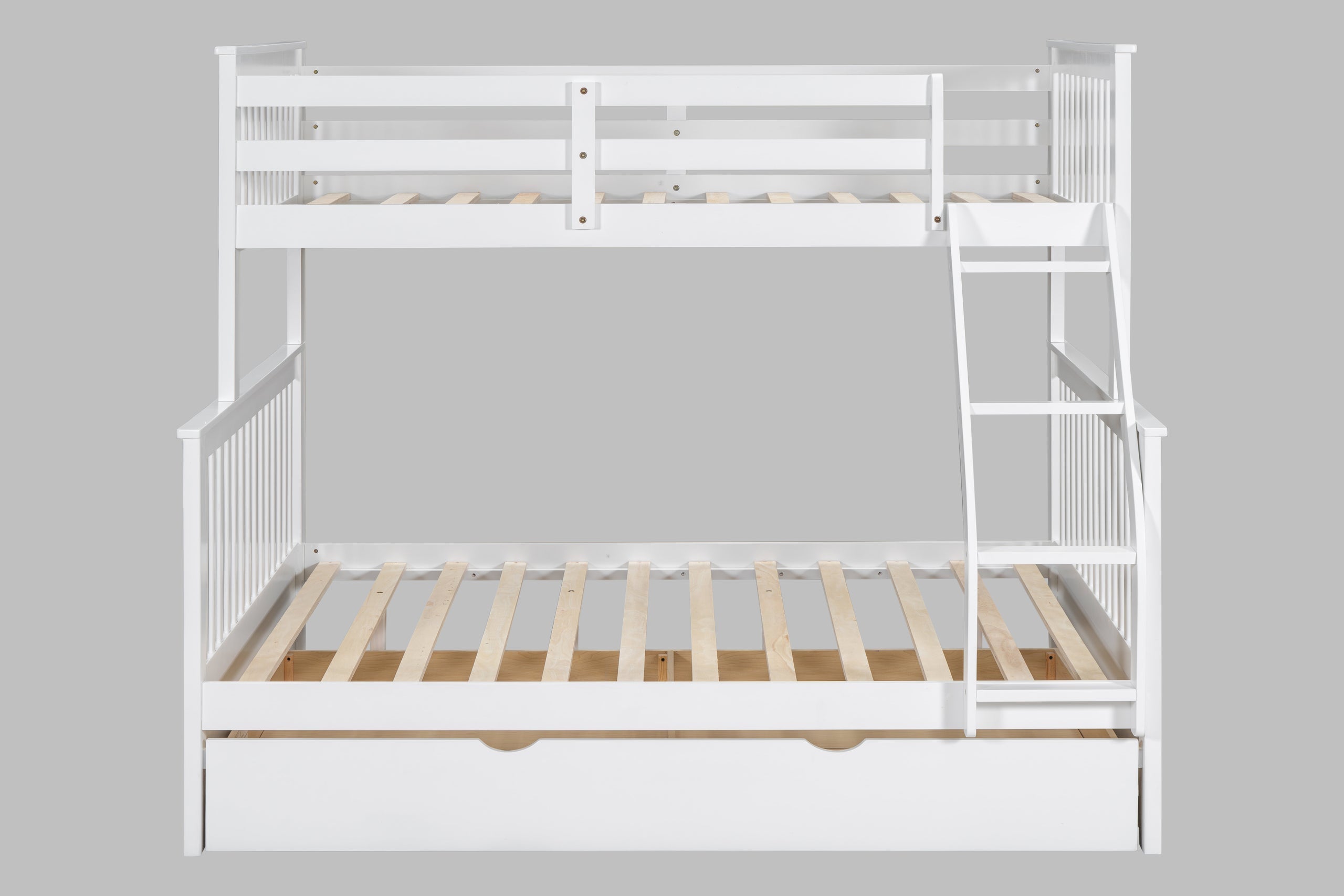 BB21 Twin/Full Bunk Bed w/Twin Trundle White - BB21 WHITE - Bien Home Furniture & Electronics