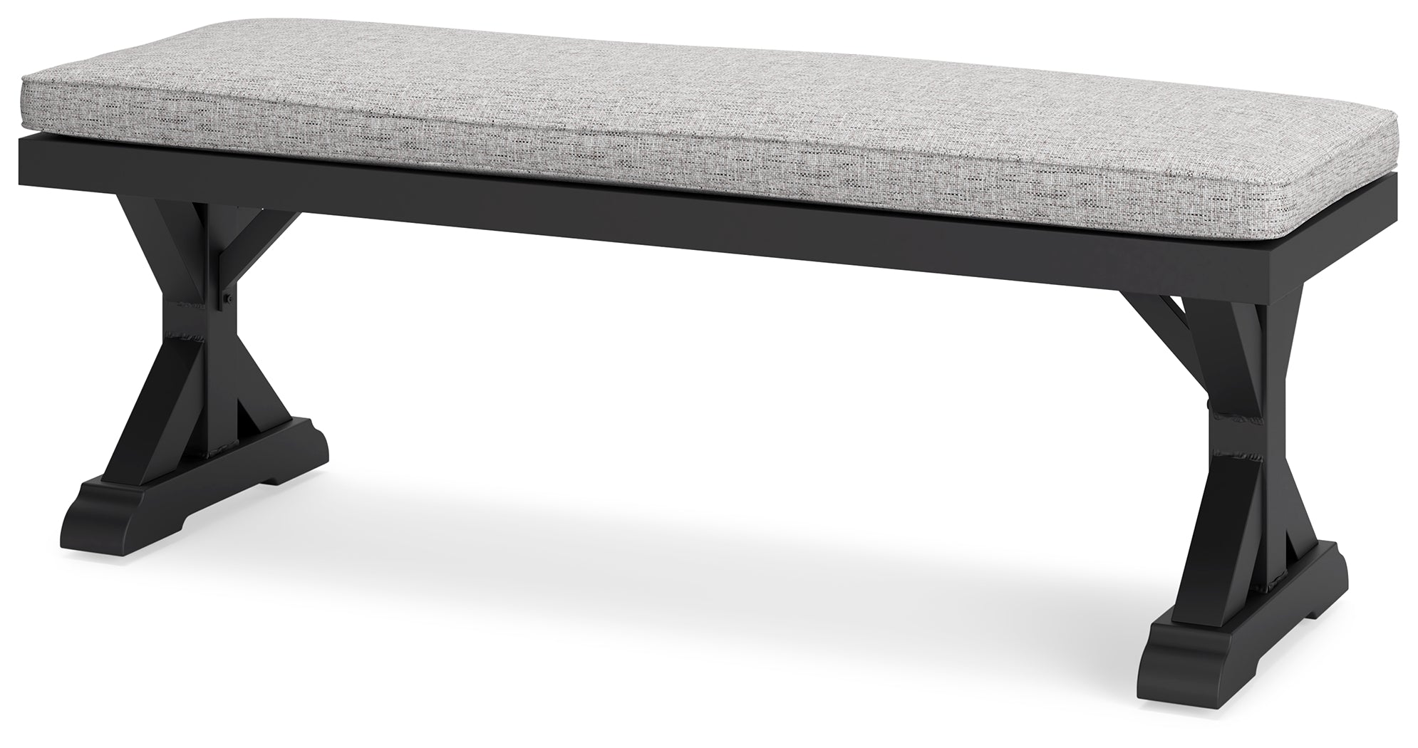 Beachcroft Black/Light Gray Outdoor Bench with Cushion - P792-600 - Bien Home Furniture & Electronics
