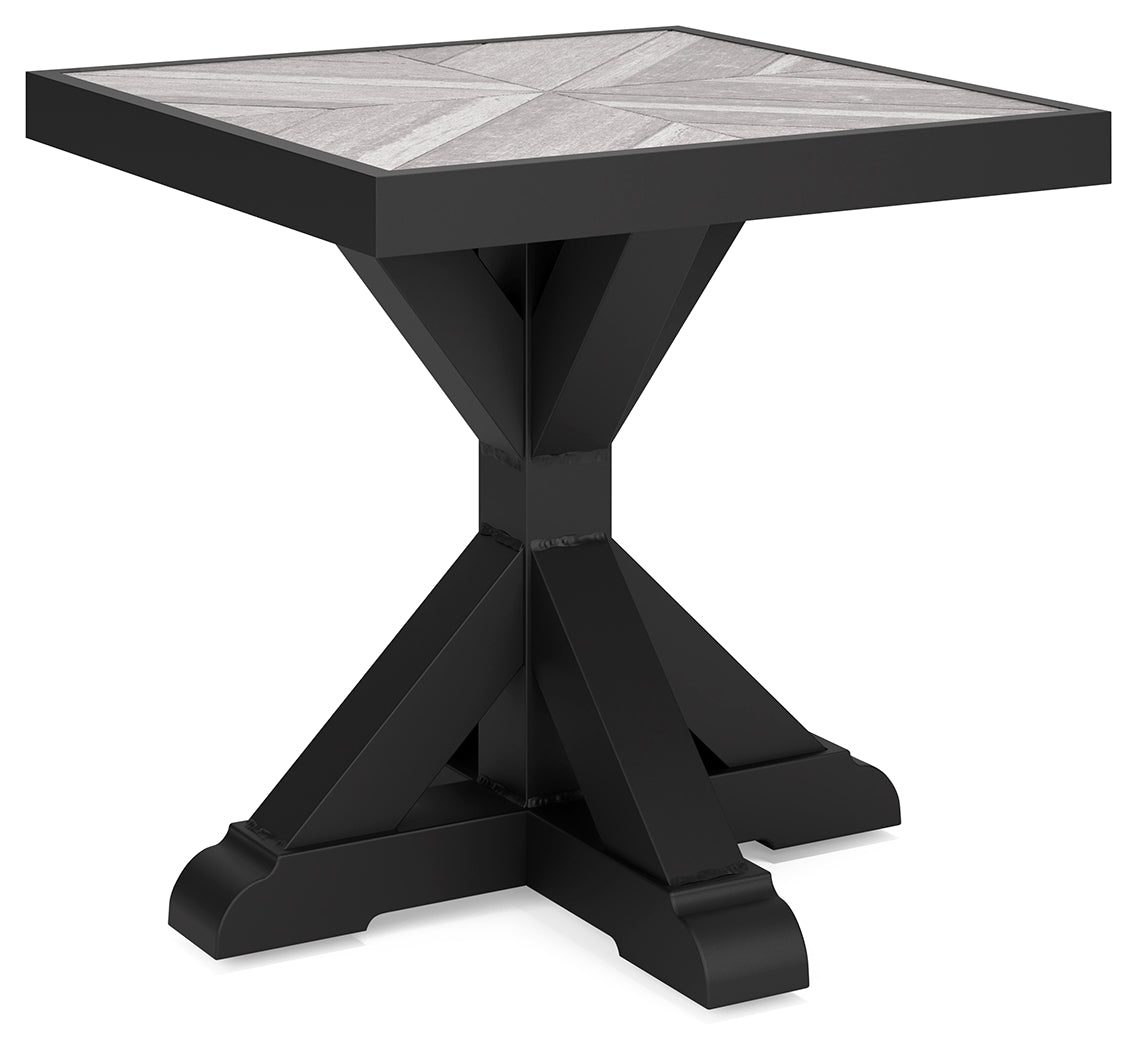 Beachcroft Black/Light Gray Outdoor End Table - P792-702 - Bien Home Furniture & Electronics