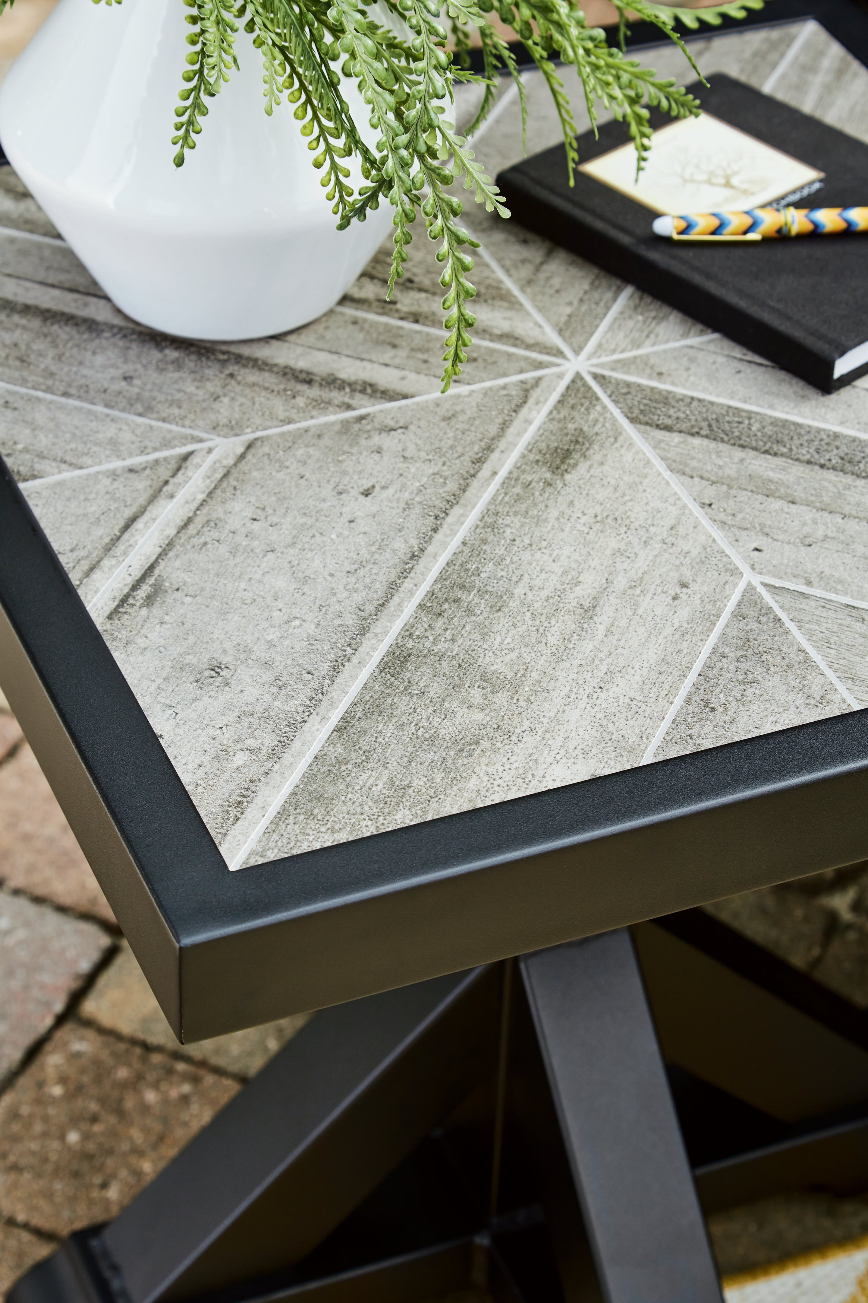 Beachcroft Black/Light Gray Outdoor End Table - P792-702 - Bien Home Furniture & Electronics