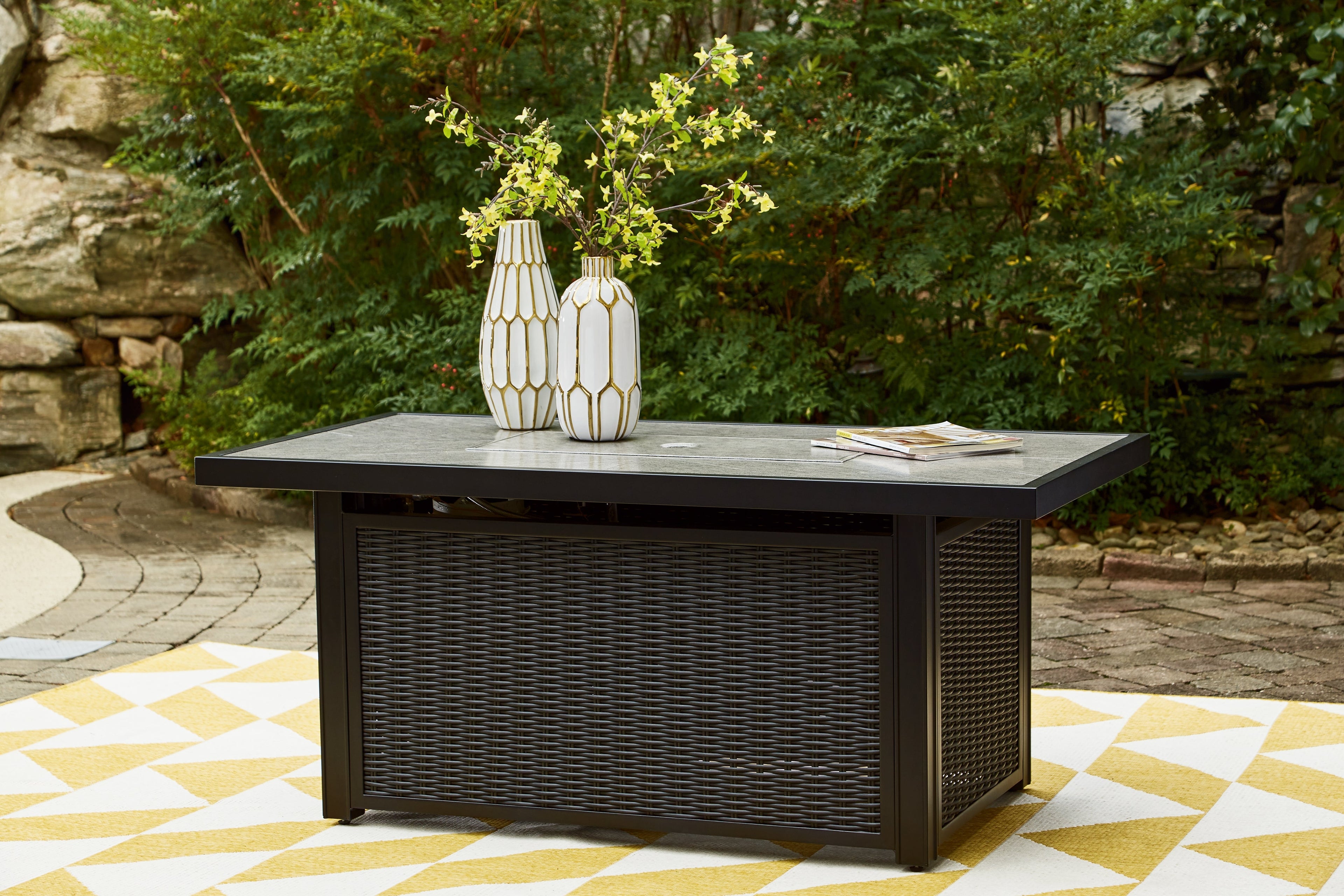 Beachcroft Black/Light Gray Outdoor Fire Pit Table - P792-773 - Bien Home Furniture & Electronics