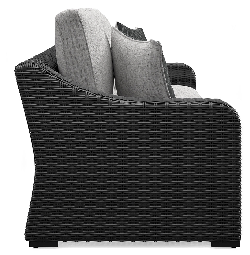 Beachcroft Black/Light Gray Outdoor Sofa with Cushion - P792-838 - Bien Home Furniture & Electronics