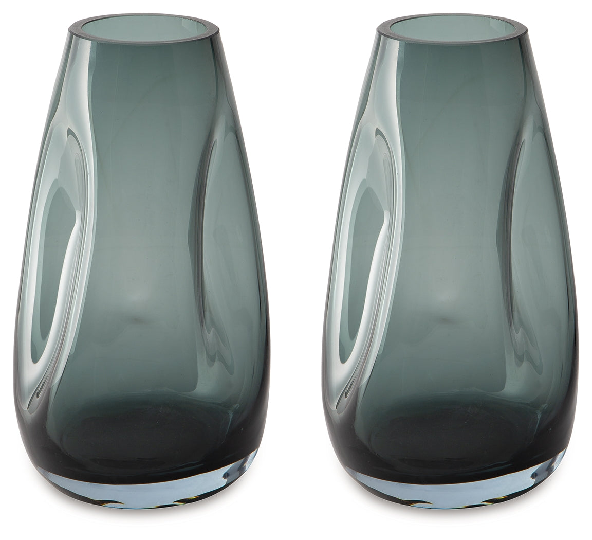 Beamund Teal Blue Vase (Set of 2) - A2900010 - Bien Home Furniture & Electronics
