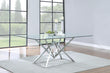 Beaufort Chrome Rectangle Glass Top Dining Table - 109451 - Bien Home Furniture & Electronics