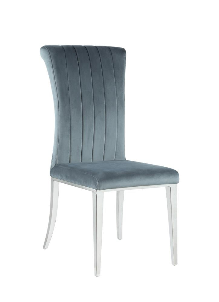 Beaufort Dark Gray Upholstered Curved Back Side Chairs, Set of 2 - 109452 - Bien Home Furniture & Electronics