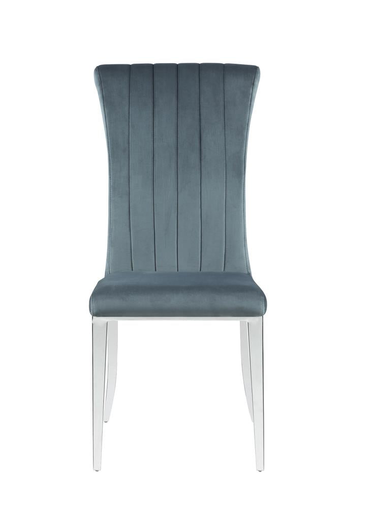 Beaufort Dark Gray Upholstered Curved Back Side Chairs, Set of 2 - 109452 - Bien Home Furniture & Electronics