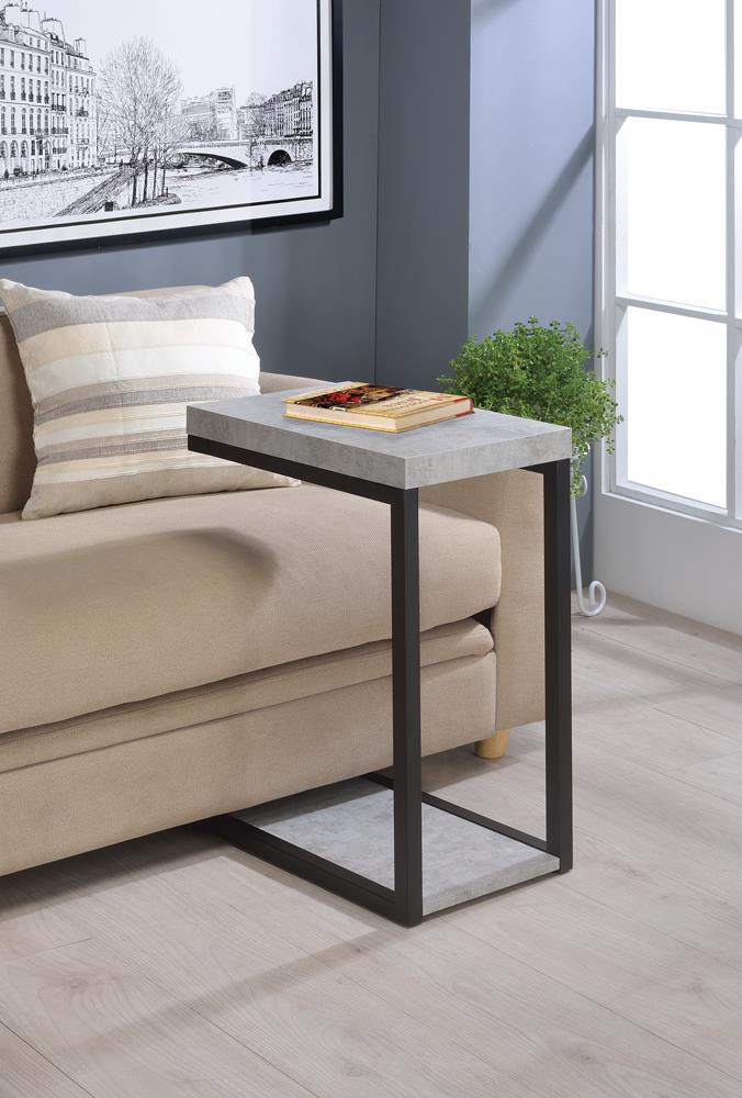 Beck Cement/Black Accent Table - 902933 - Bien Home Furniture &amp; Electronics