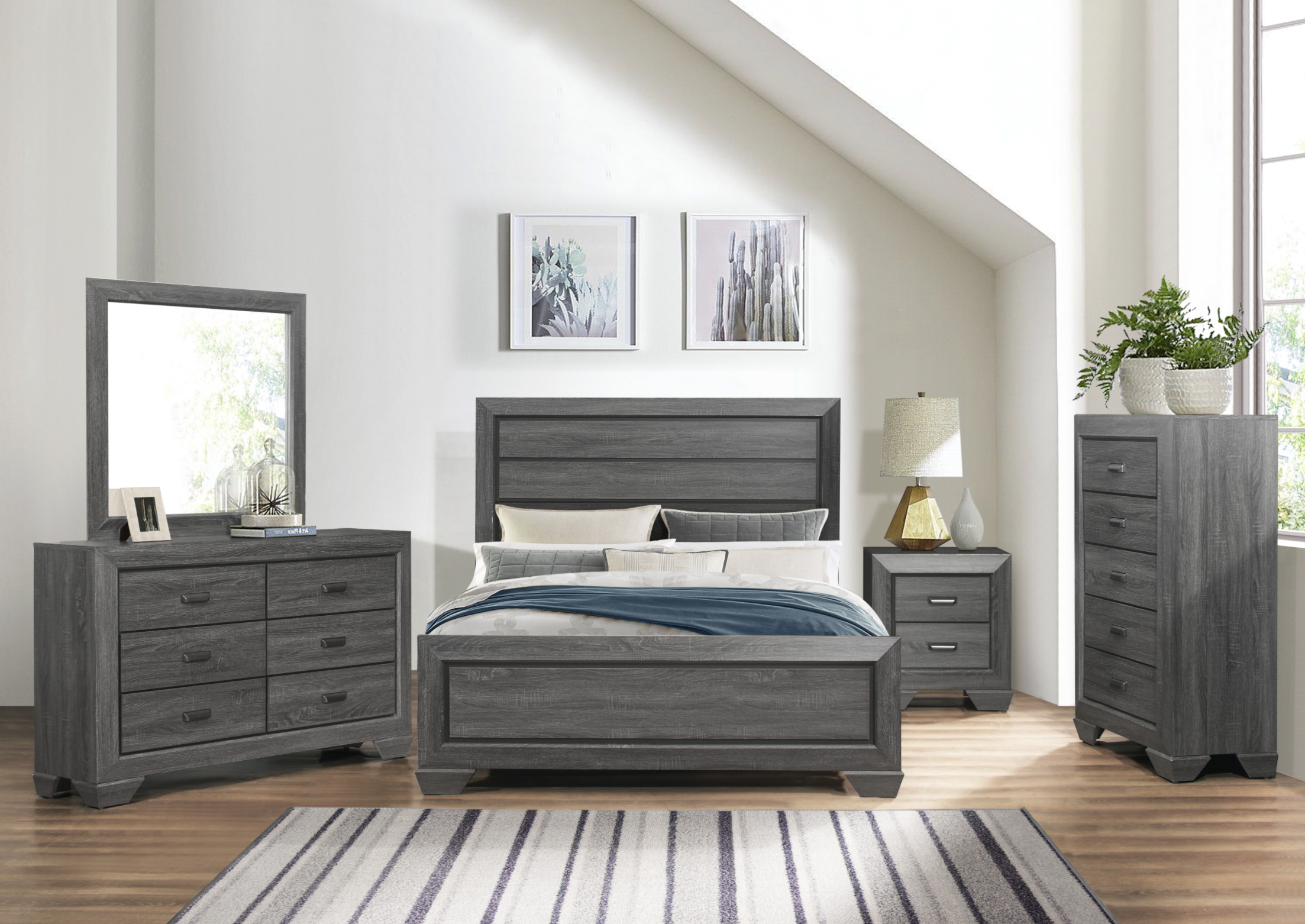 Beechnut Gray Full Panel Bed - SET | 1904FGY-1 | 1904FGY-3 - Bien Home Furniture & Electronics