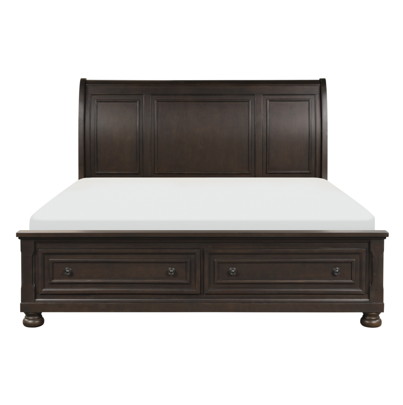 Begonia Grayish Brown King Sleigh Storage Platform Bed - SET | 1718KGY-1 | 1718KGY-2 | 1718GY-3 - Bien Home Furniture & Electronics