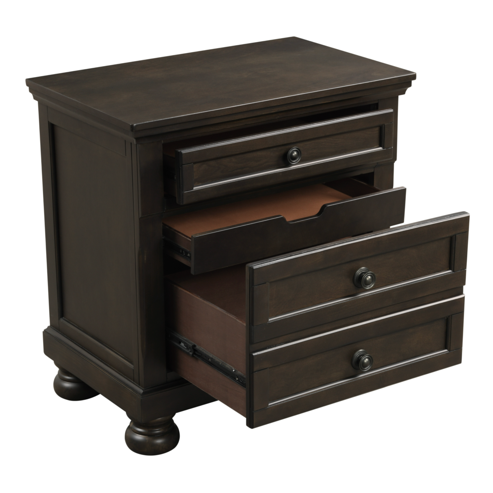 Begonia Grayish Brown Nightstand - 1718GY-4 - Bien Home Furniture &amp; Electronics