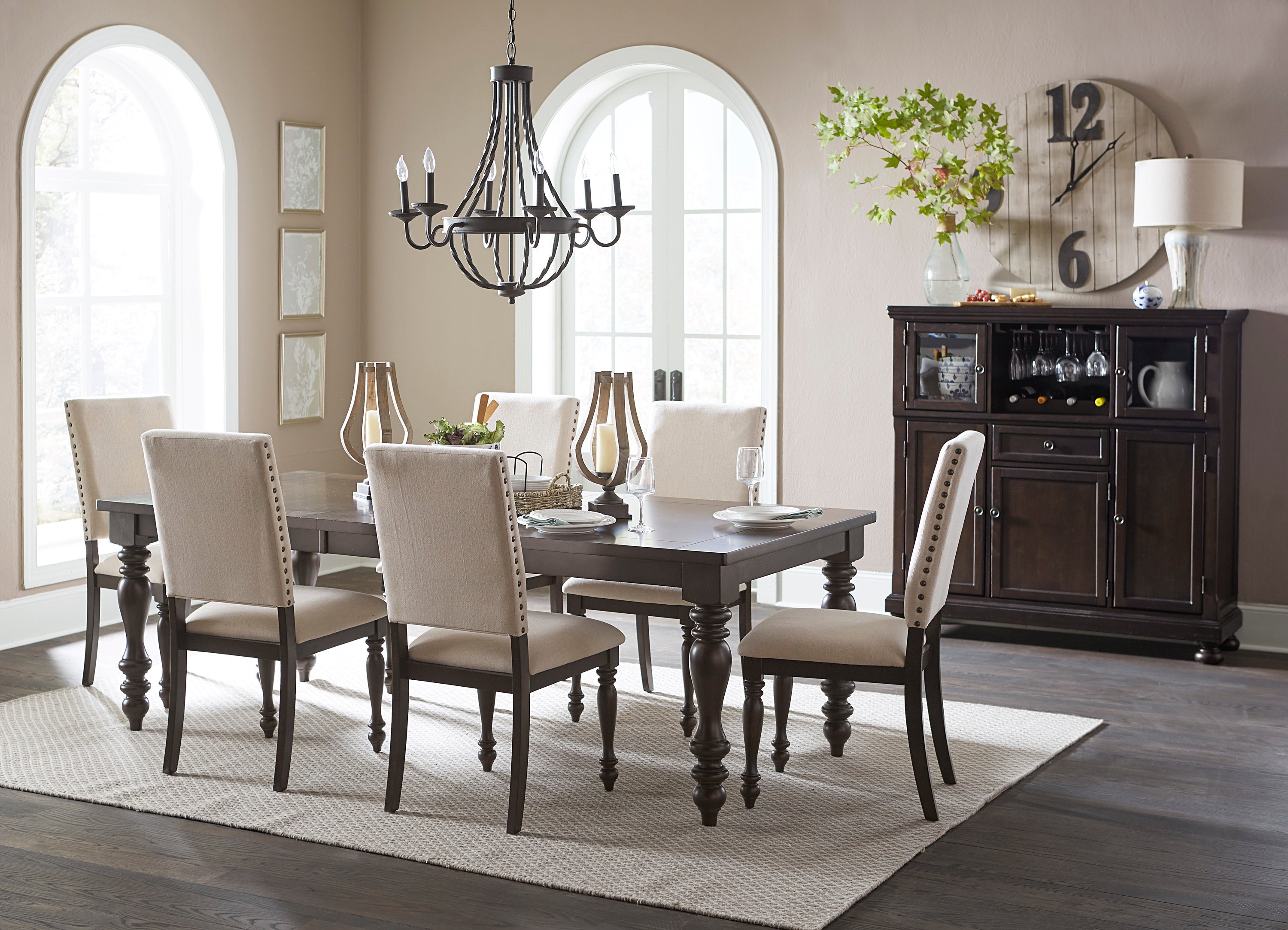 Begonia Grayish Brown Side Chair, Set of 2 - 1718GYS - Bien Home Furniture & Electronics