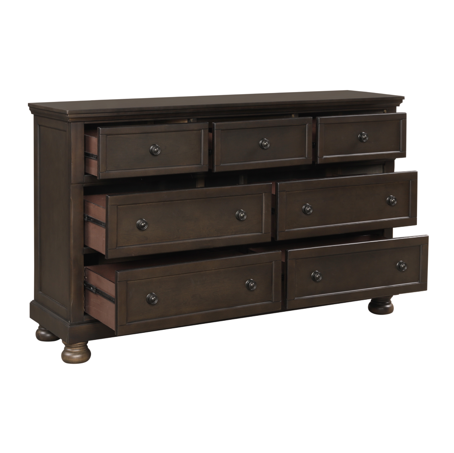 Begonia Grayish Brown Sleigh Storage Platform Bedroom Set - SET | 1718GY-1 | 1718GY-2 | 1718GY-3 | 1718GY-4 | 1718GY-9 - Bien Home Furniture & Electronics