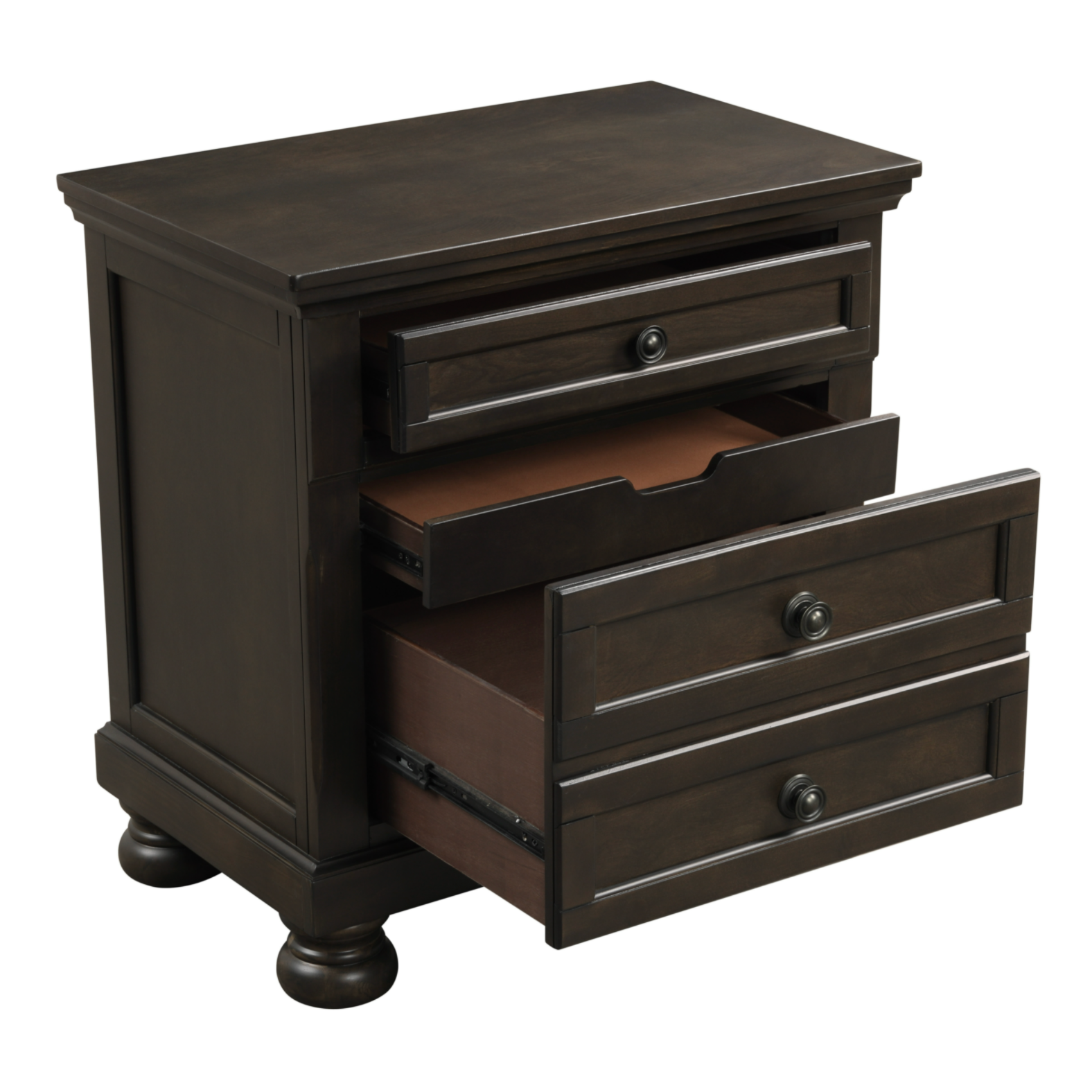 Begonia Grayish Brown Sleigh Storage Platform Bedroom Set - SET | 1718GY-1 | 1718GY-2 | 1718GY-3 | 1718GY-4 | 1718GY-9 - Bien Home Furniture & Electronics