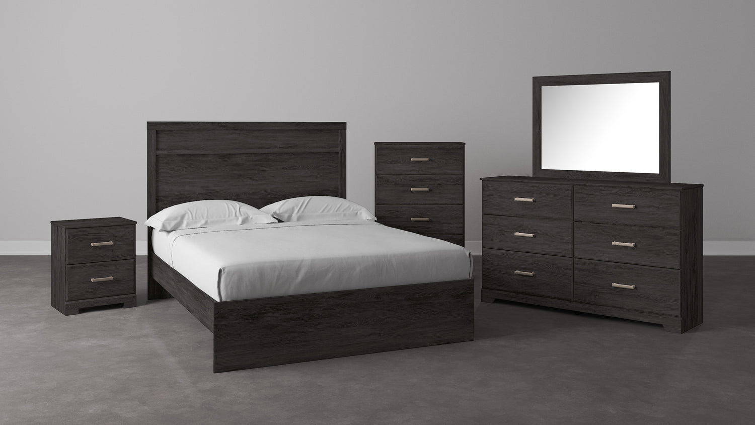 Belachime Black Panel Bedroom Set - SET | B2589-72 | B2589-97 | B2589-31 | B2589-36 | B2589-92 | B2589-44 - Bien Home Furniture & Electronics
