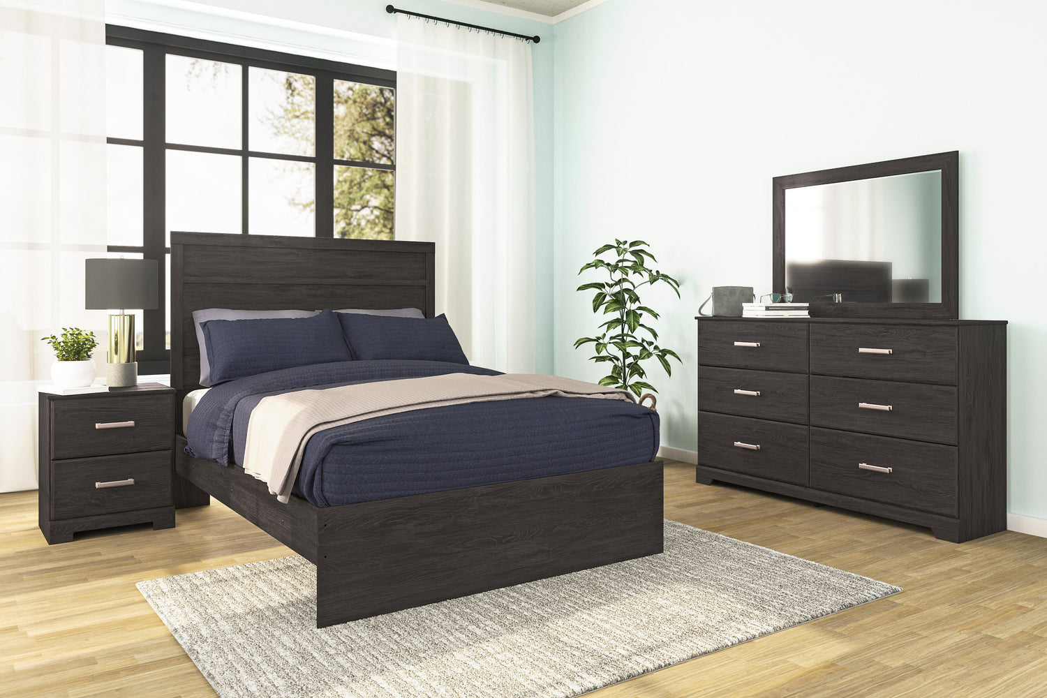 Belachime Black Panel Youth Bedroom Set - SET | B2589-55 | B2589-86 | B2589-92 | B2589-44 - Bien Home Furniture & Electronics