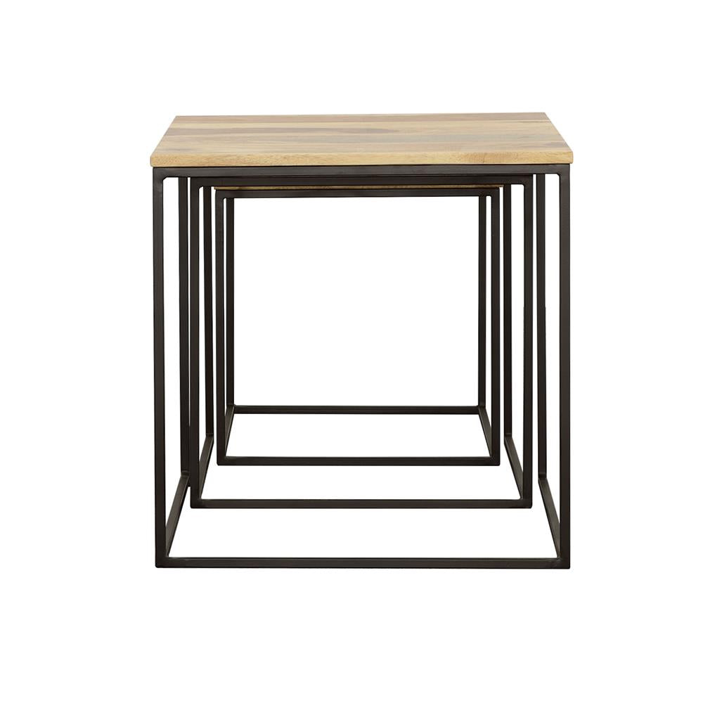 Belcourt 3-Piece Square Nesting Tables Natural/Black - 931182 - Bien Home Furniture & Electronics