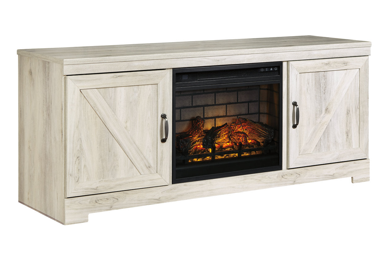 Bellaby Whitewash 63" TV Stand with Electric Fireplace - SET | W100-101 | W331-68 - Bien Home Furniture & Electronics